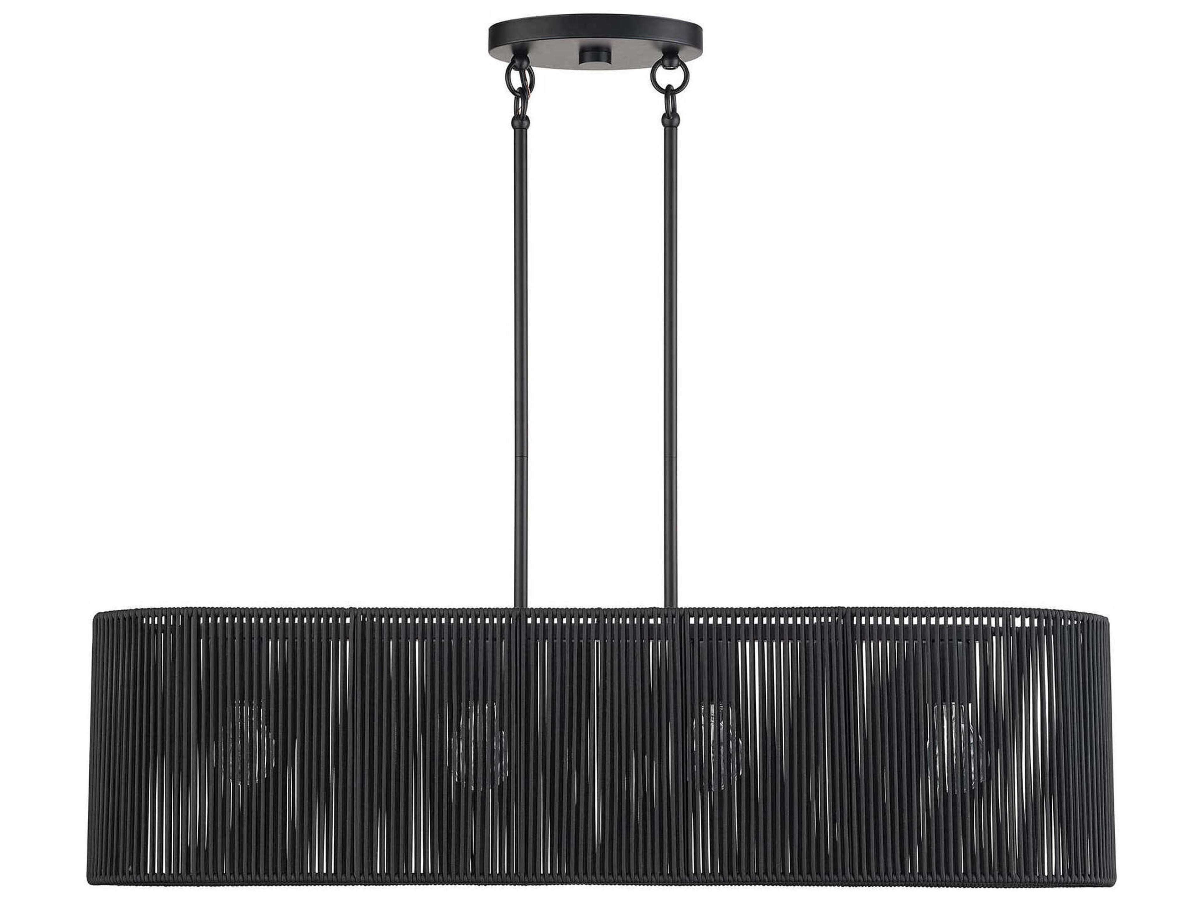 Livex Lighting Acordia 4-Light Black Drum Island Pendant