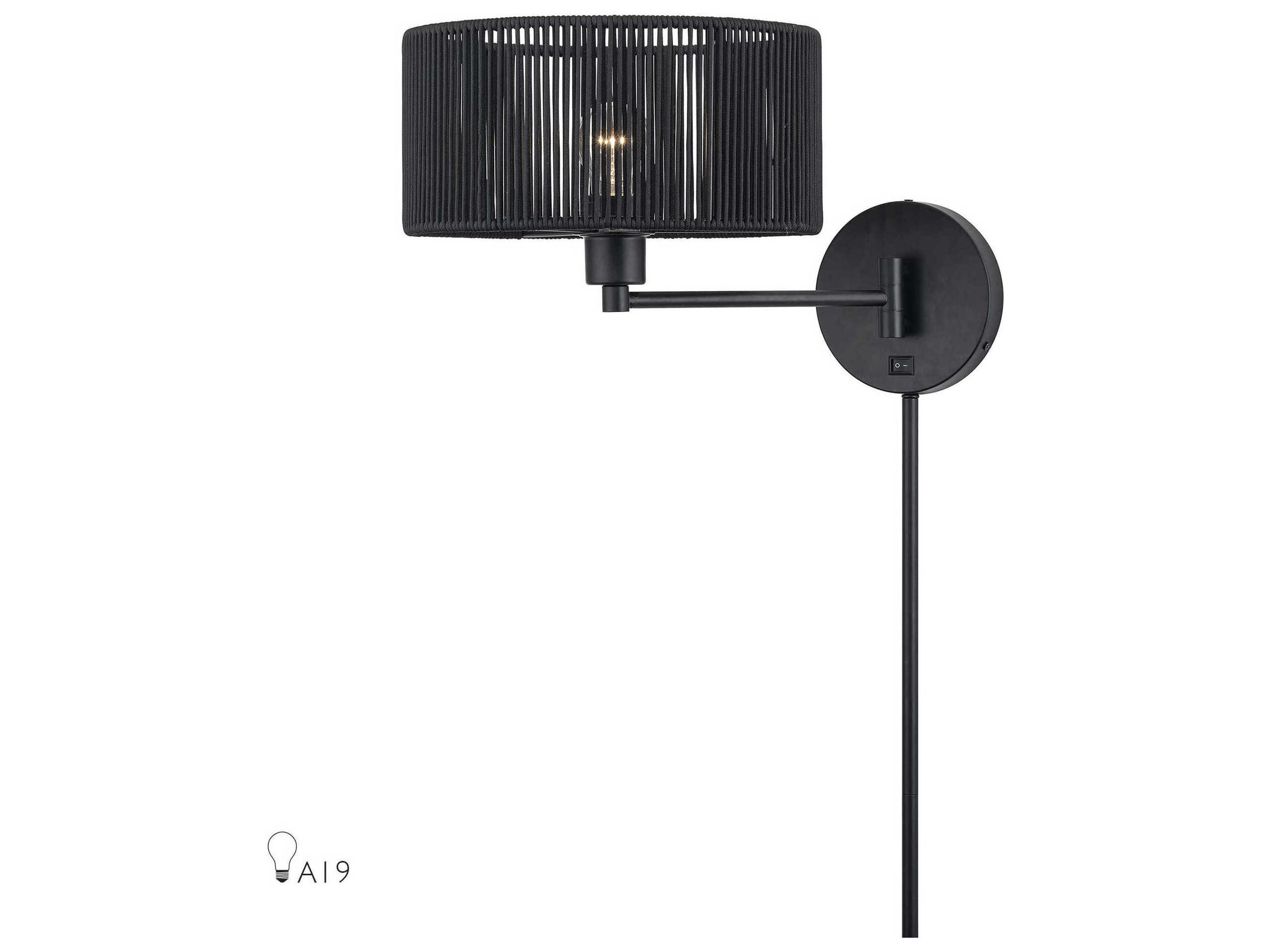 Livex Lighting Acordia 1-Light Black Swing Wall Sconce