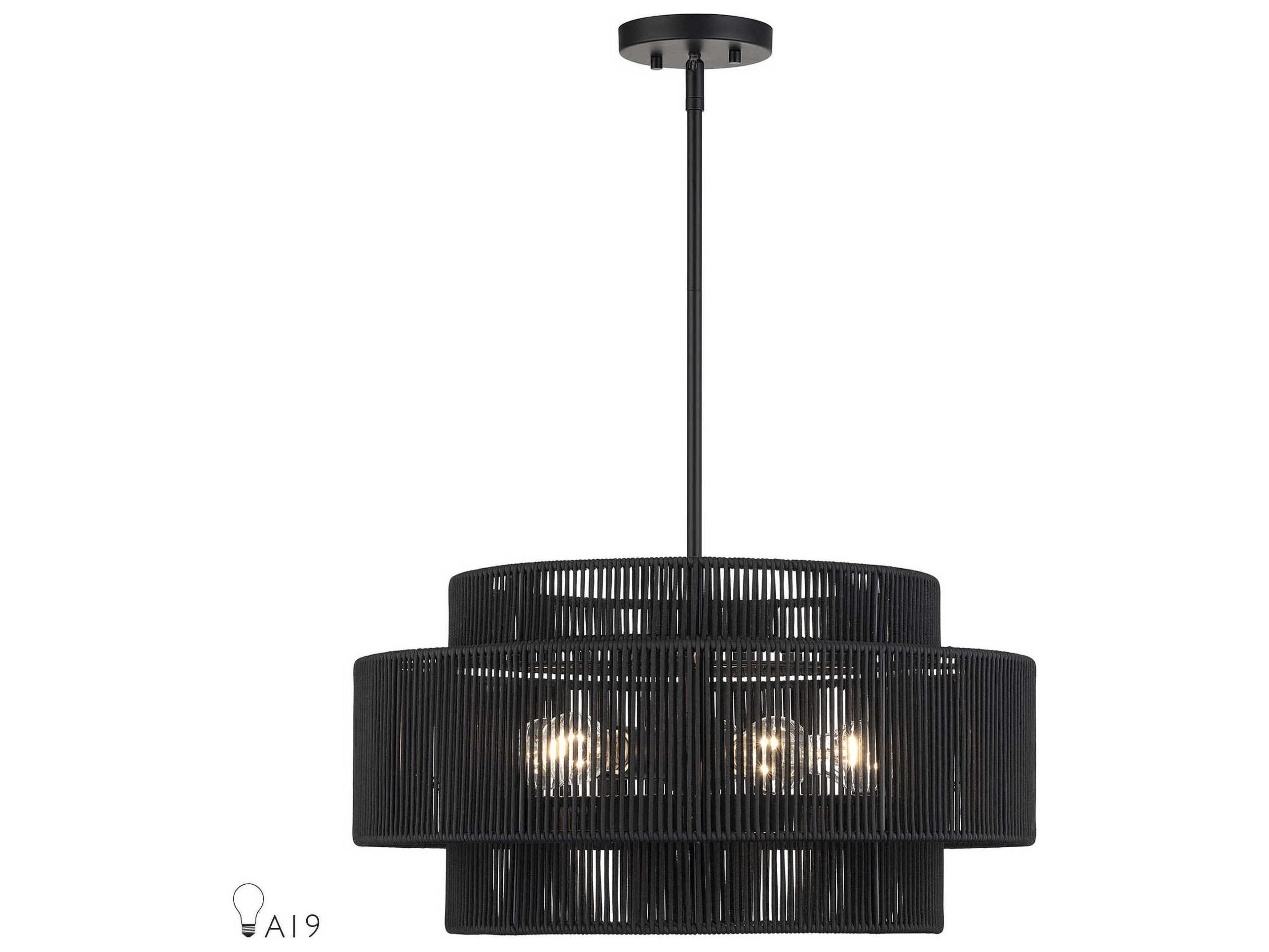 Livex Lighting Acordia 5-Light Black Drum Pendant