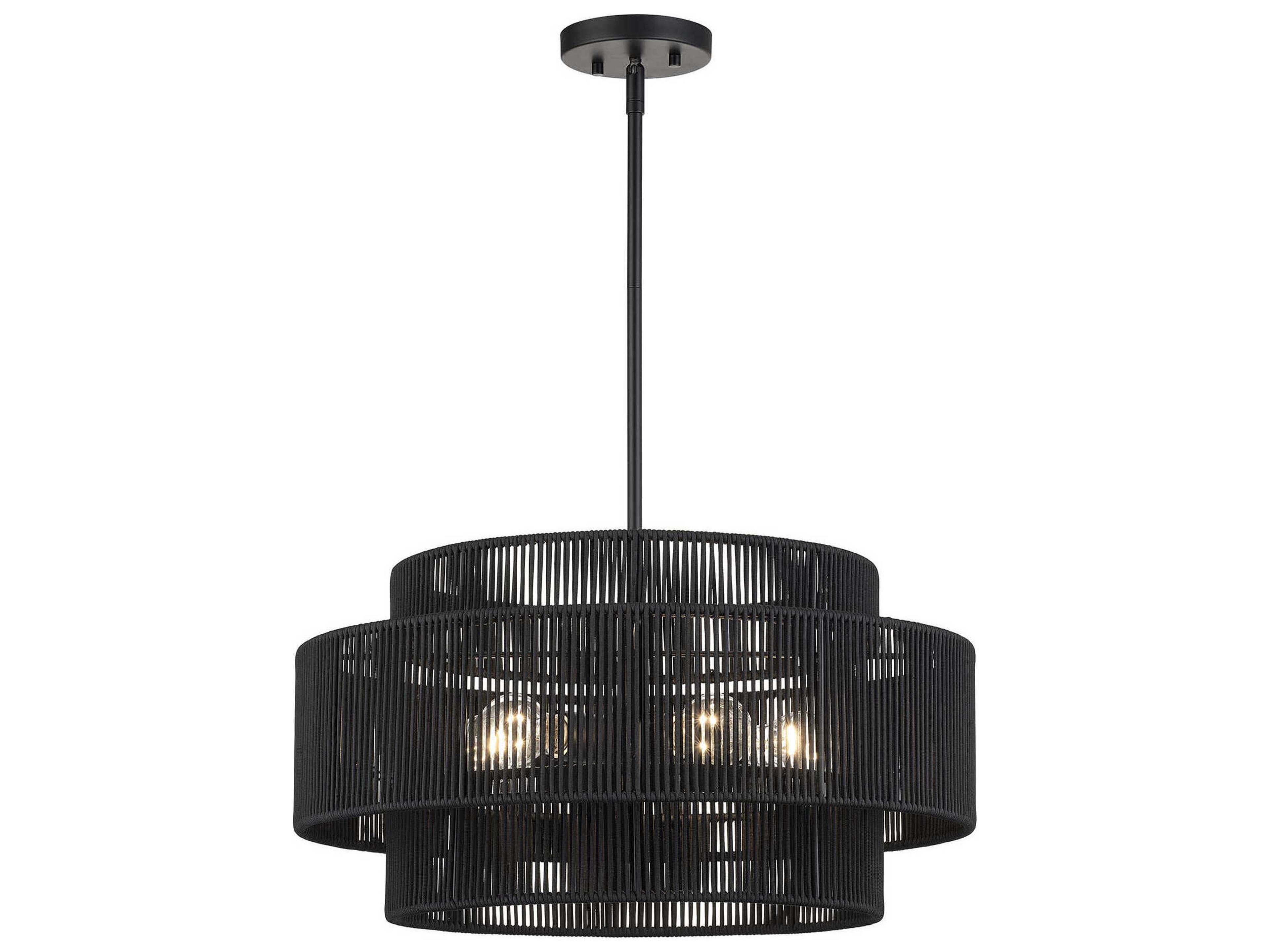 Livex Lighting Acordia 5-Light Black Drum Pendant