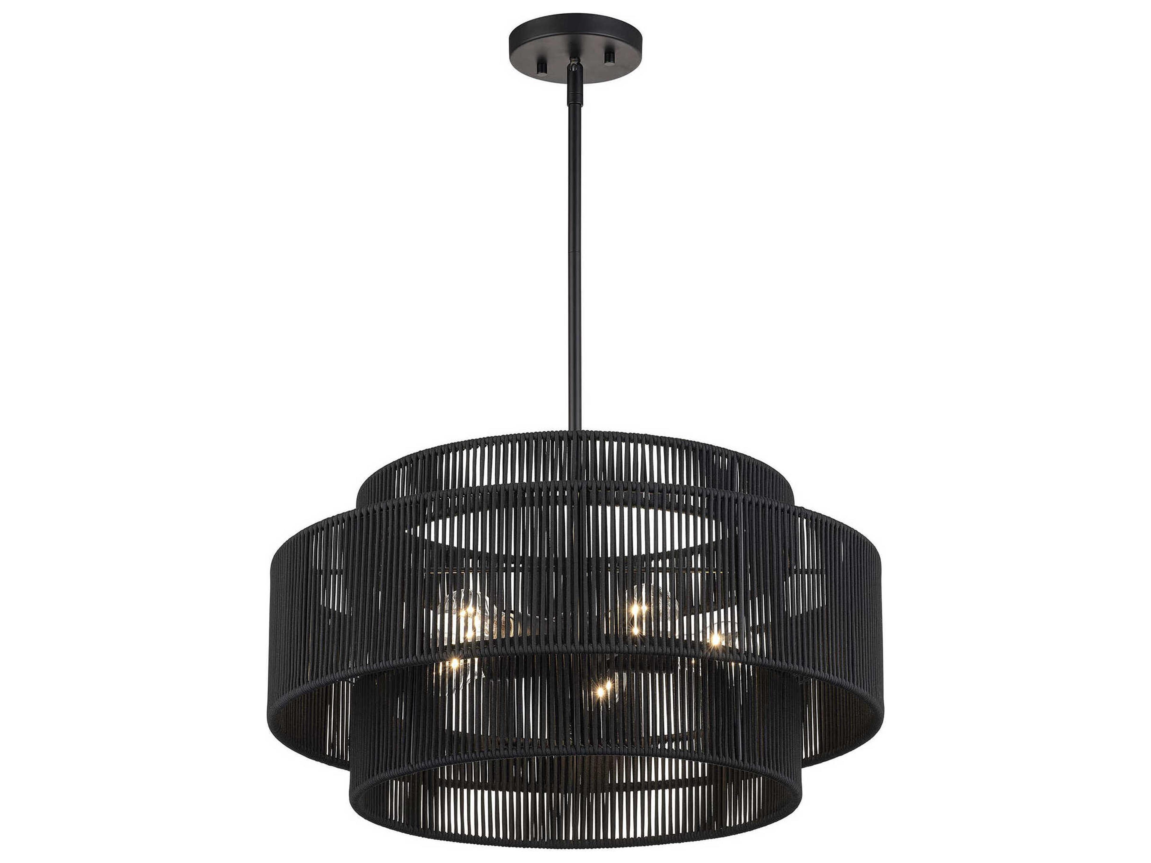 Livex Lighting Acordia 5-Light Black Drum Pendant