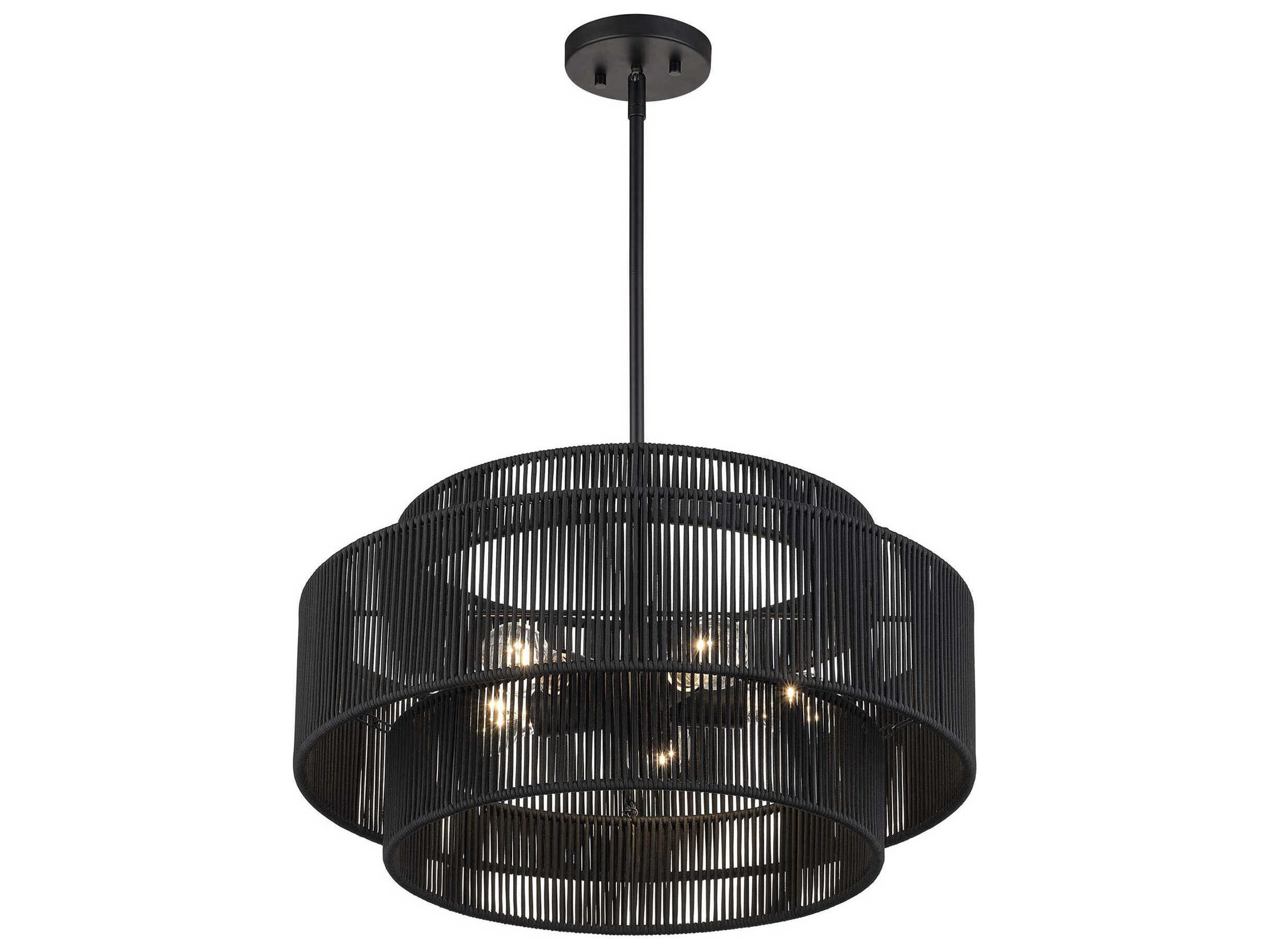 Livex Lighting Acordia 5-Light Black Drum Pendant