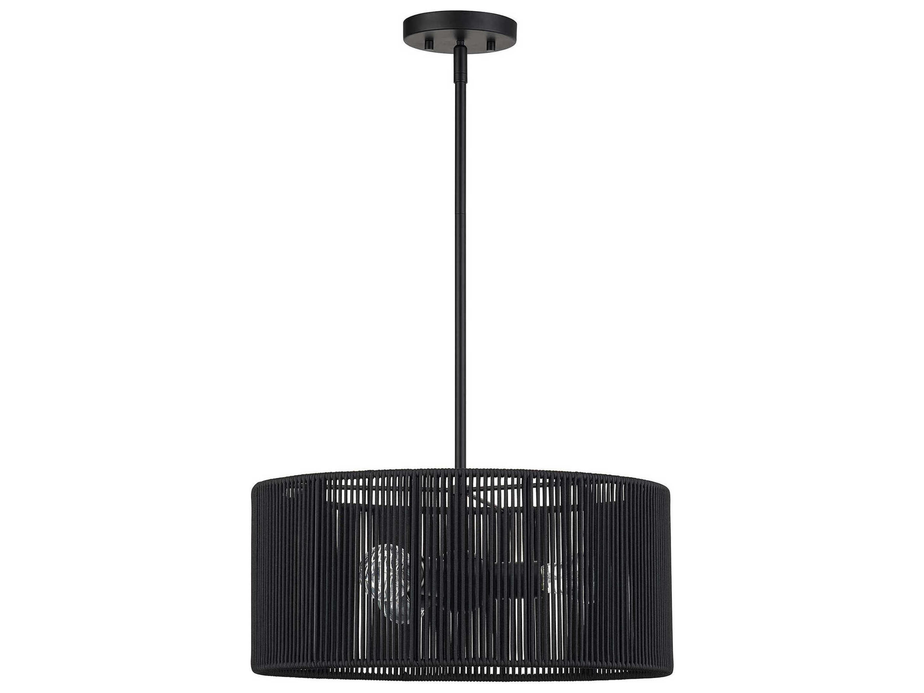 Livex Lighting Acordia 3-Light Black Drum Pendant
