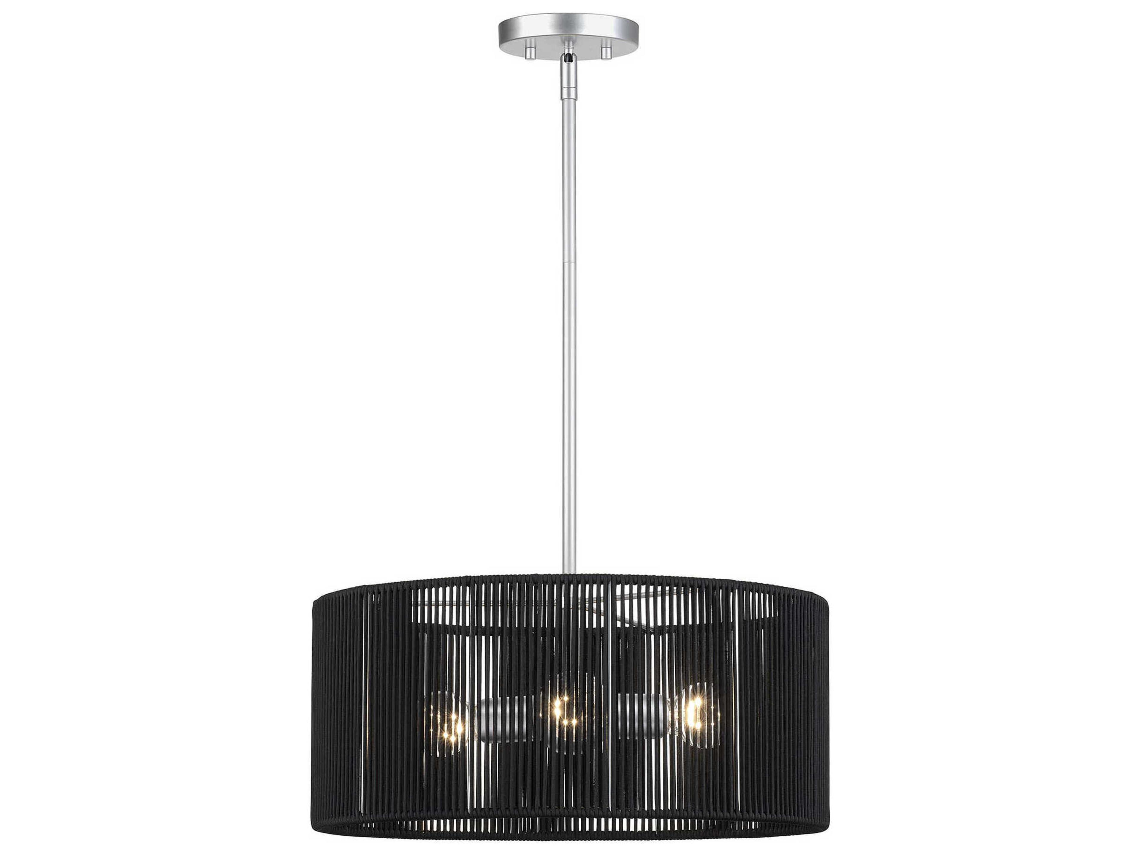 Acordia 3-Light Painted Nickel Drum Pendant