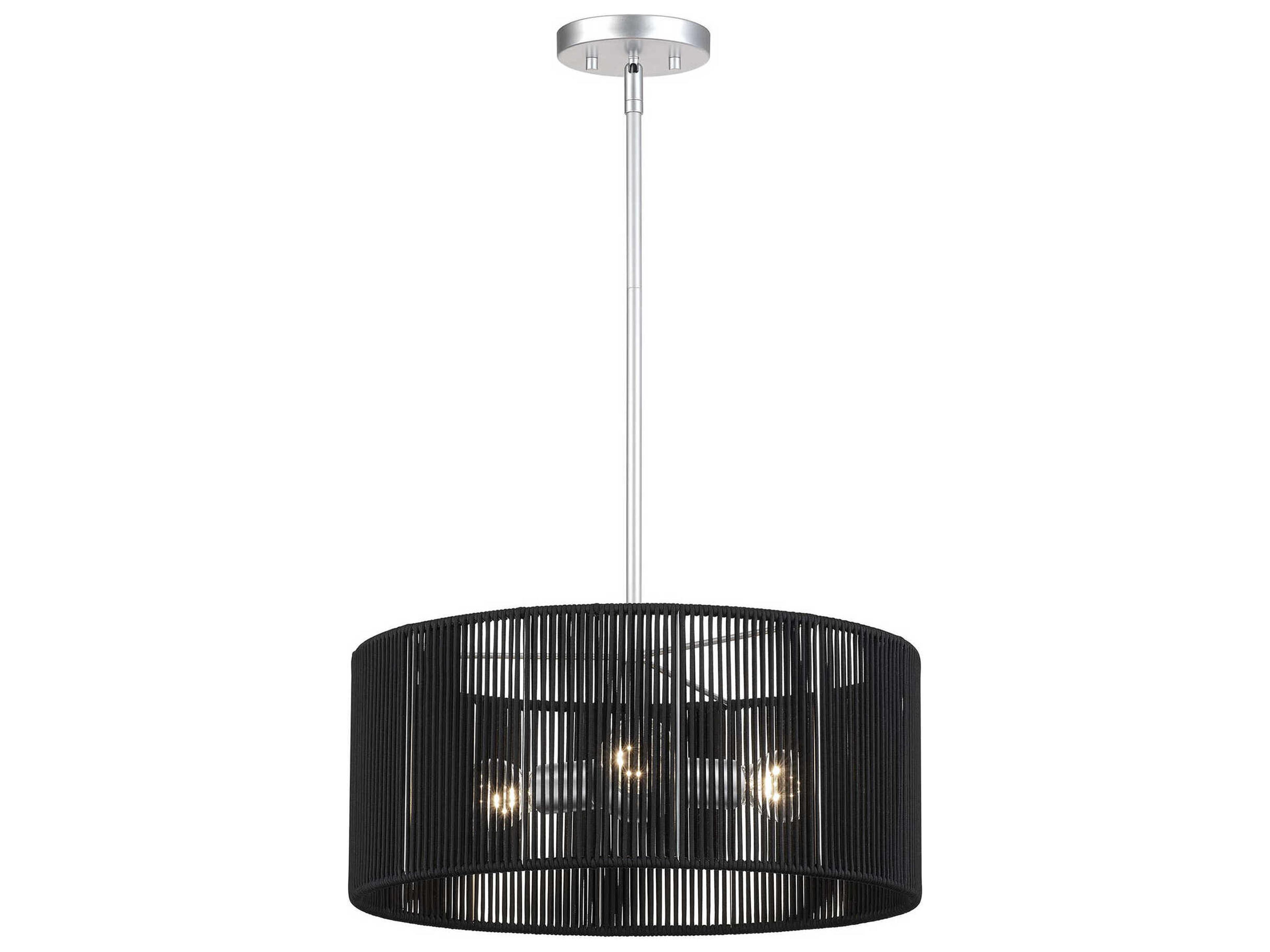 Livex Lighting Acordia 3-Light Painted Nickel Drum Pendant
