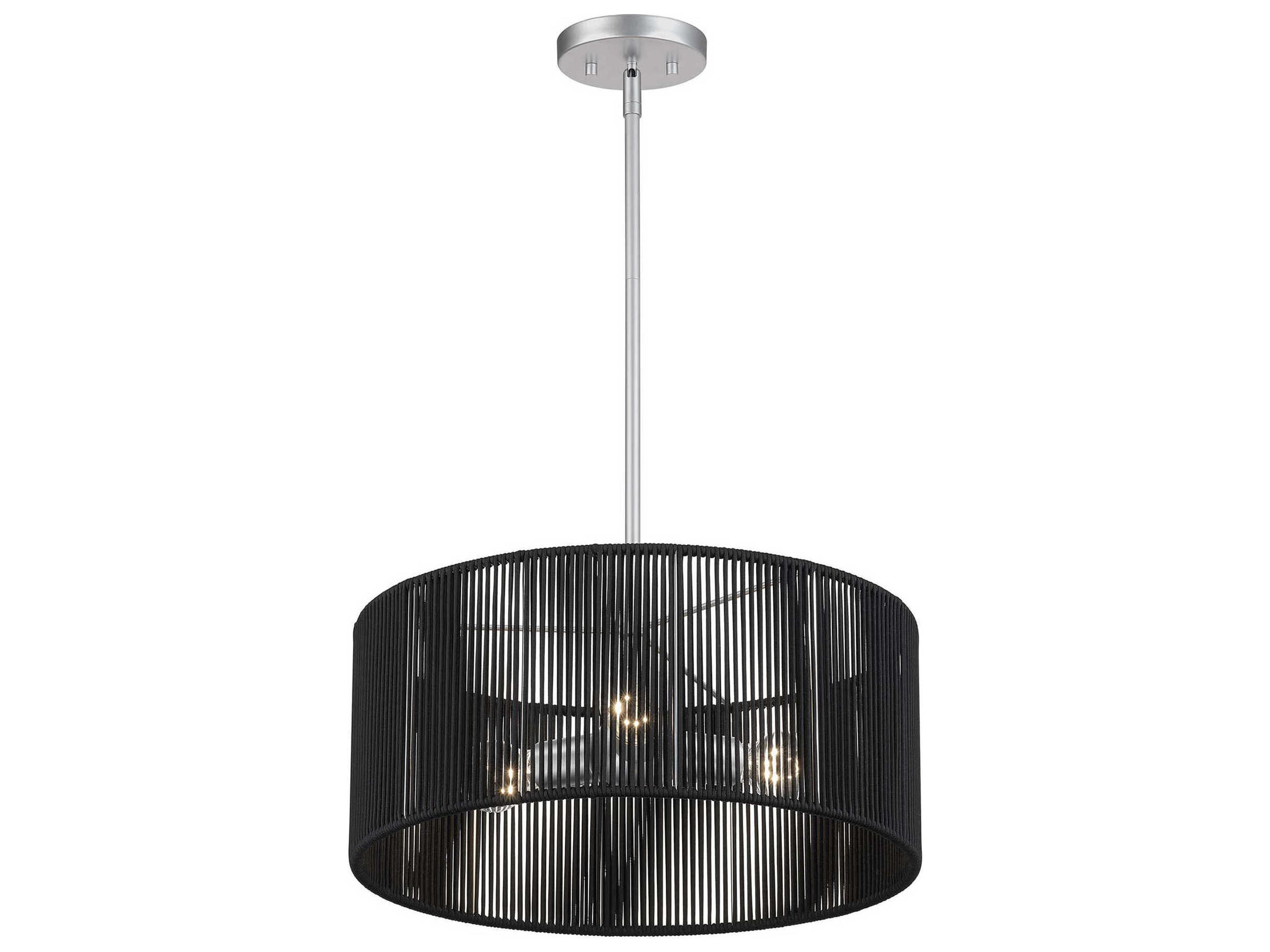 Livex Lighting Acordia 3-Light Painted Nickel Drum Pendant