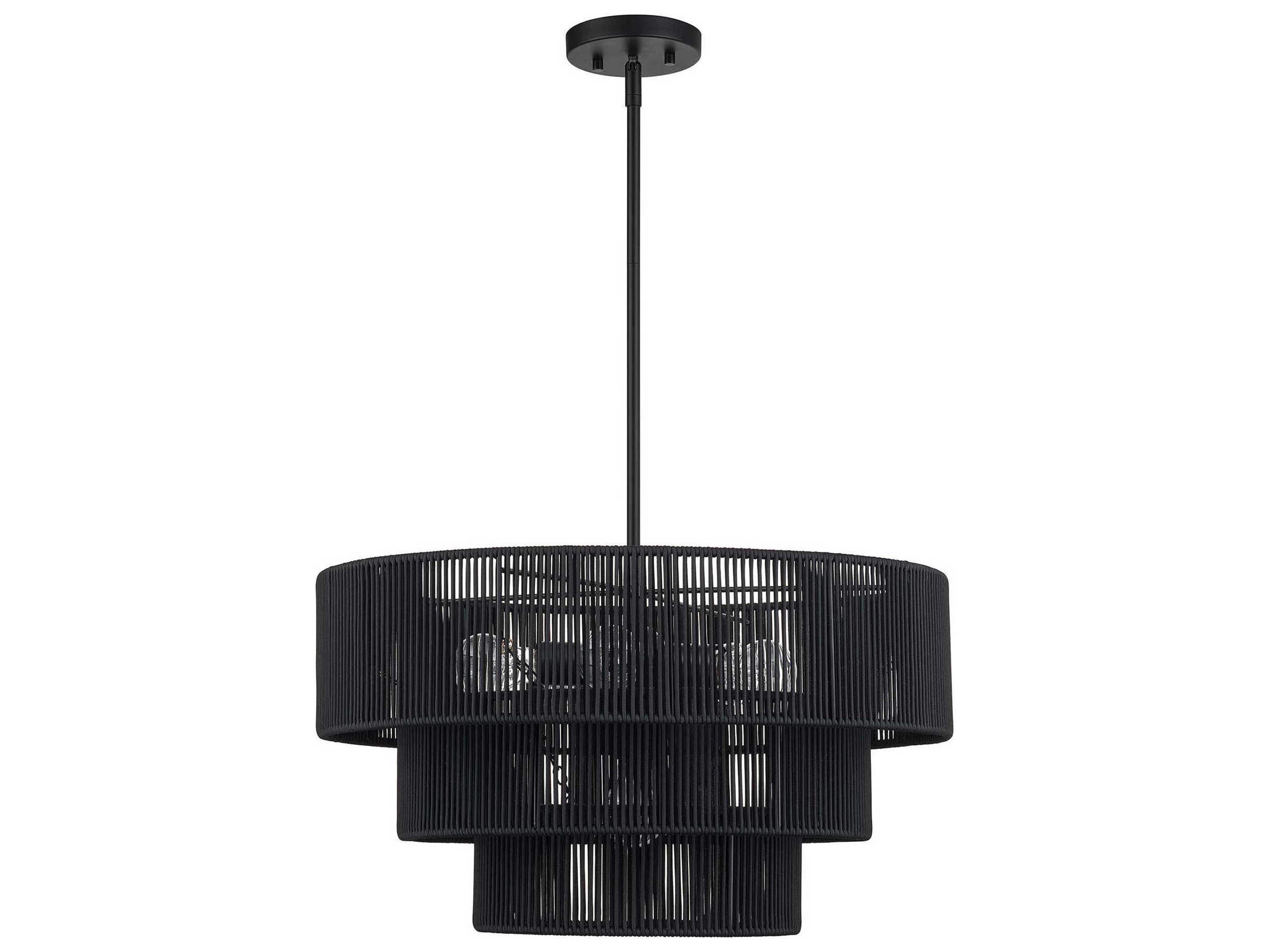Livex Lighting Acordia 6-Light Black Drum Pendant
