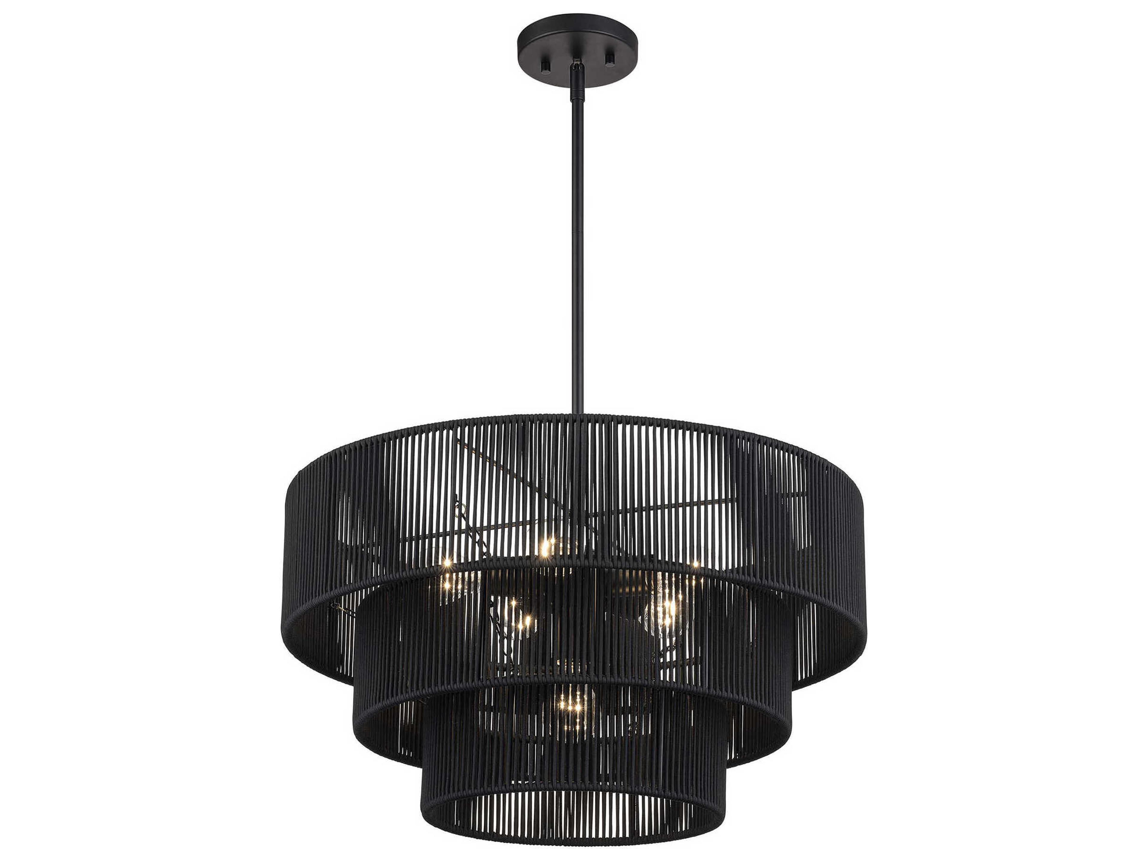 Livex Lighting Acordia 6-Light Black Drum Pendant