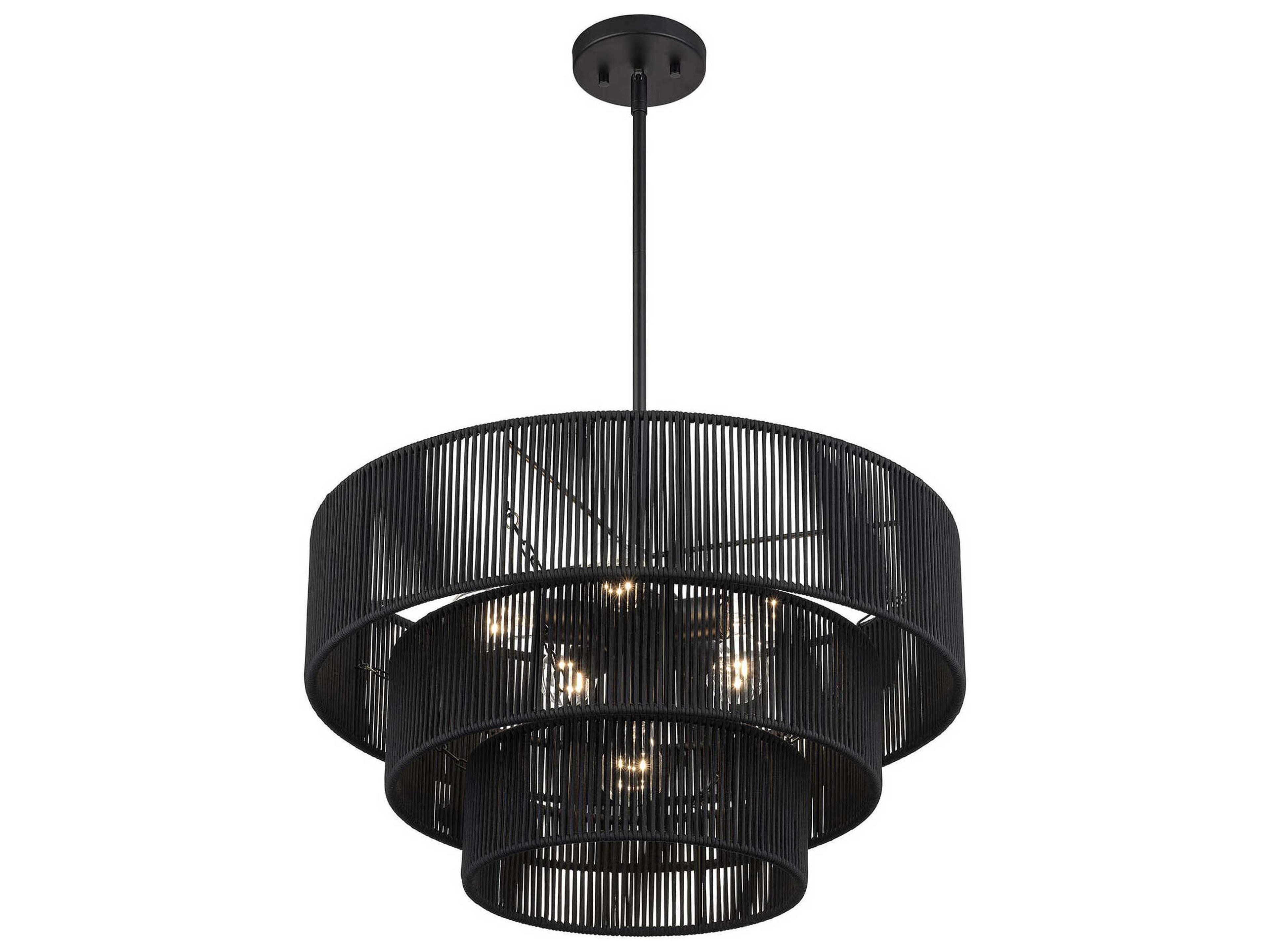 Livex Lighting Acordia 6-Light Black Drum Pendant