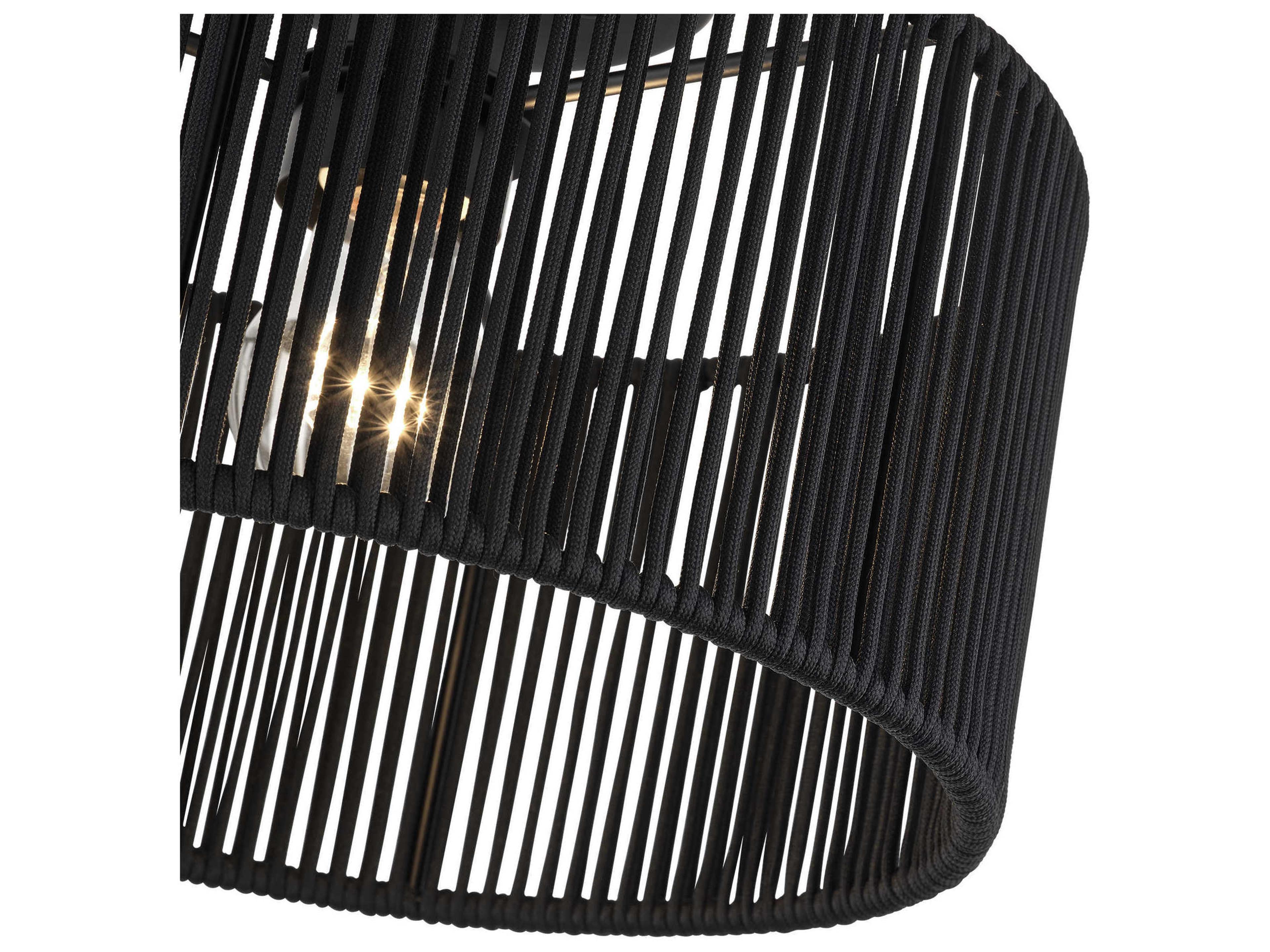 Livex Lighting Acordia 1-Light Black Round Semi Flush Mount