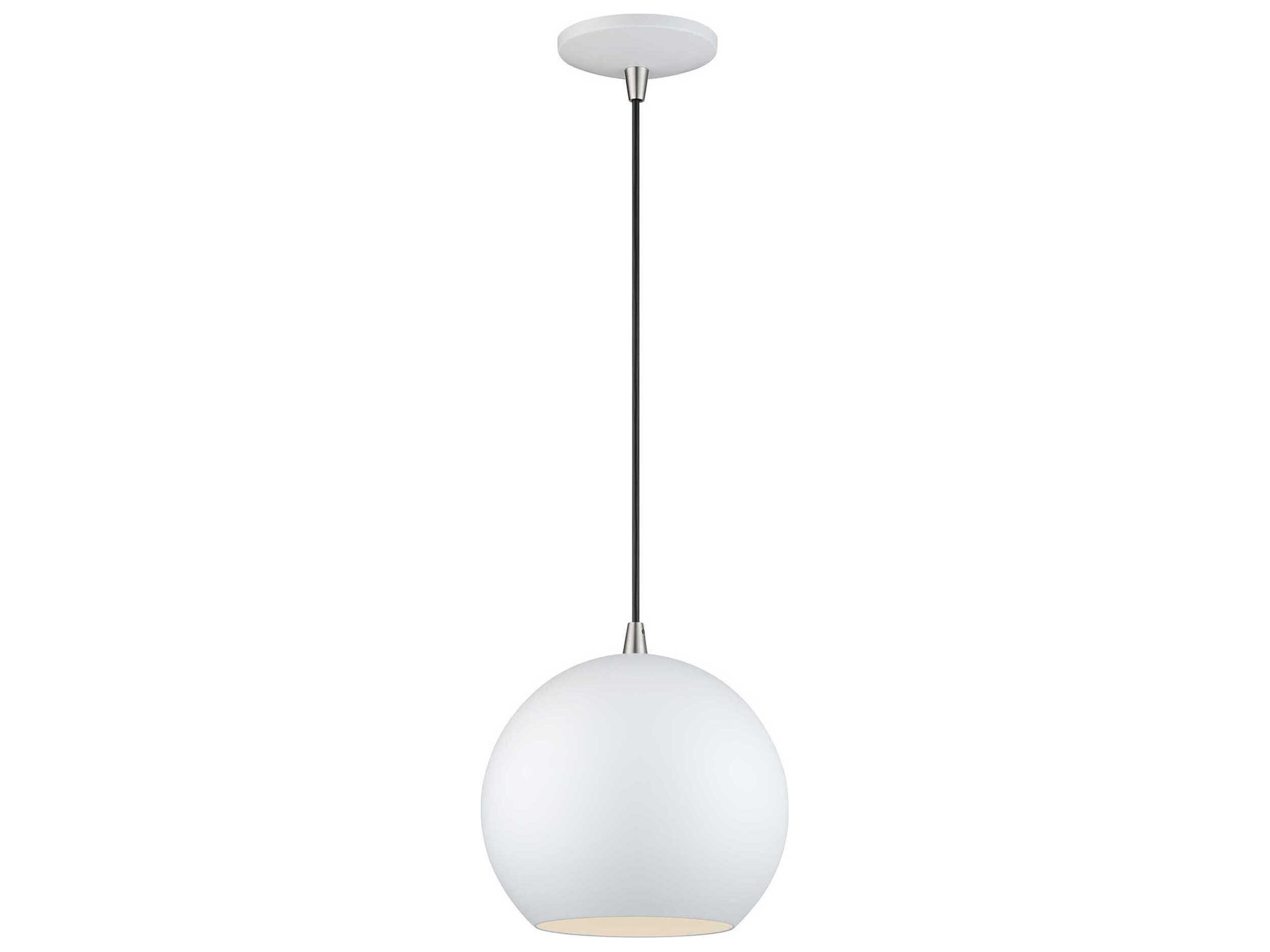 Kuppola White With Brushed Nickel Accents Globe Mini Pendant