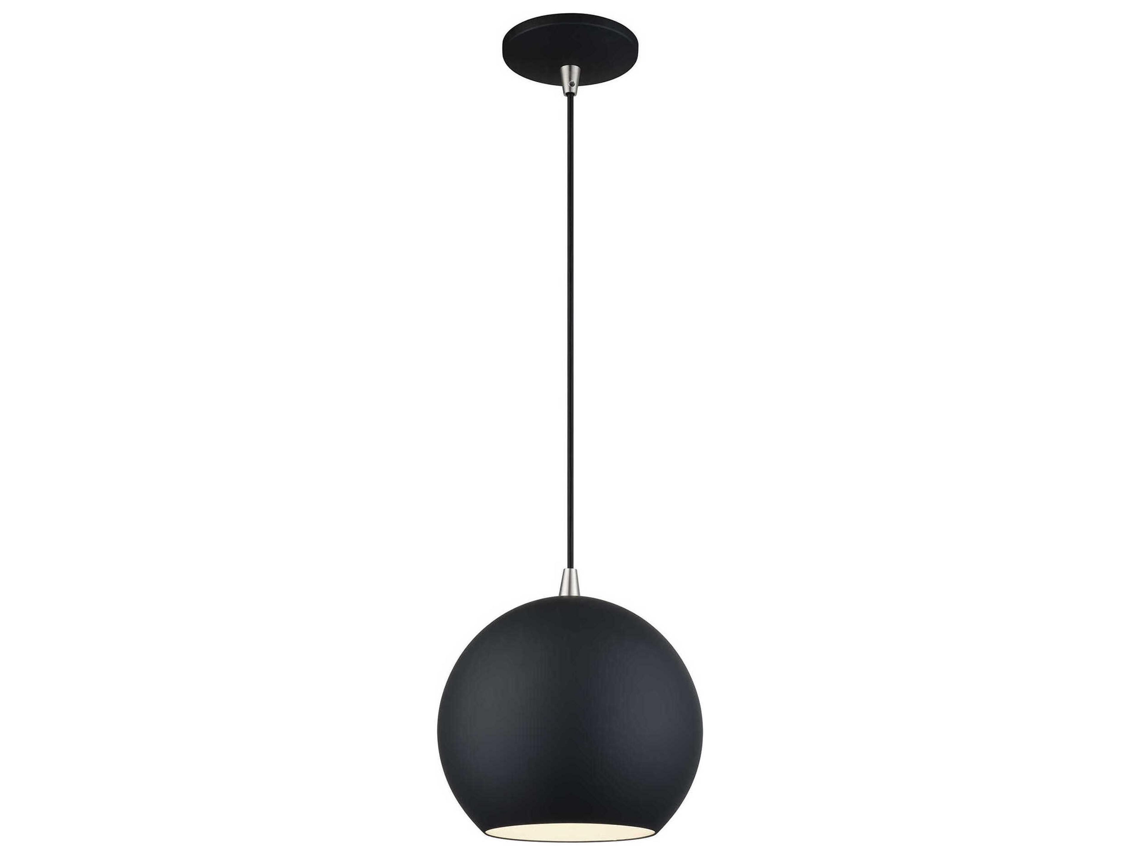 Kuppola Black With Brushed Nickel Accents Globe Mini Pendant
