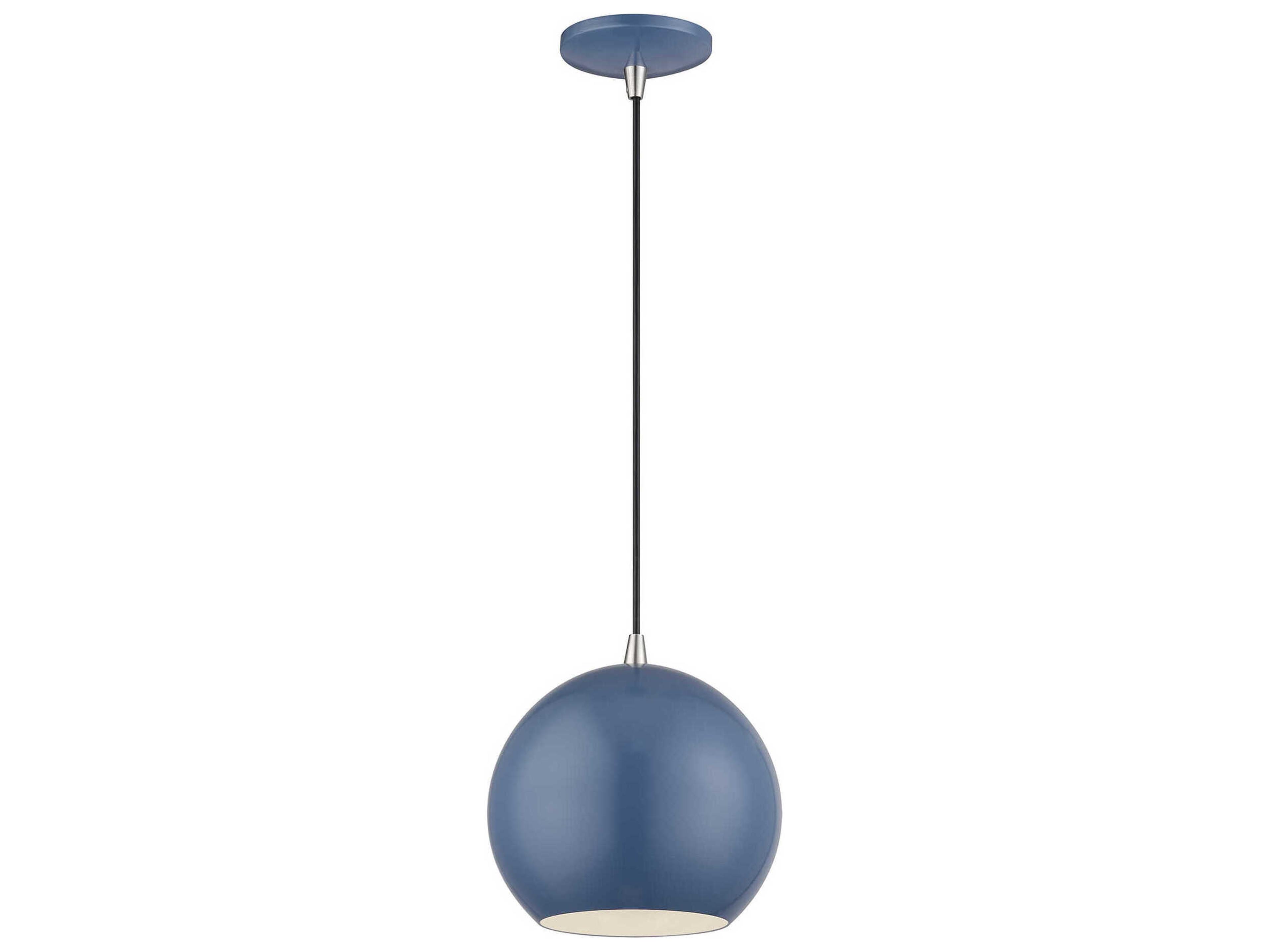 Kuppola Ocean Blue With Brushed Nickel Accents Globe Mini Pendant