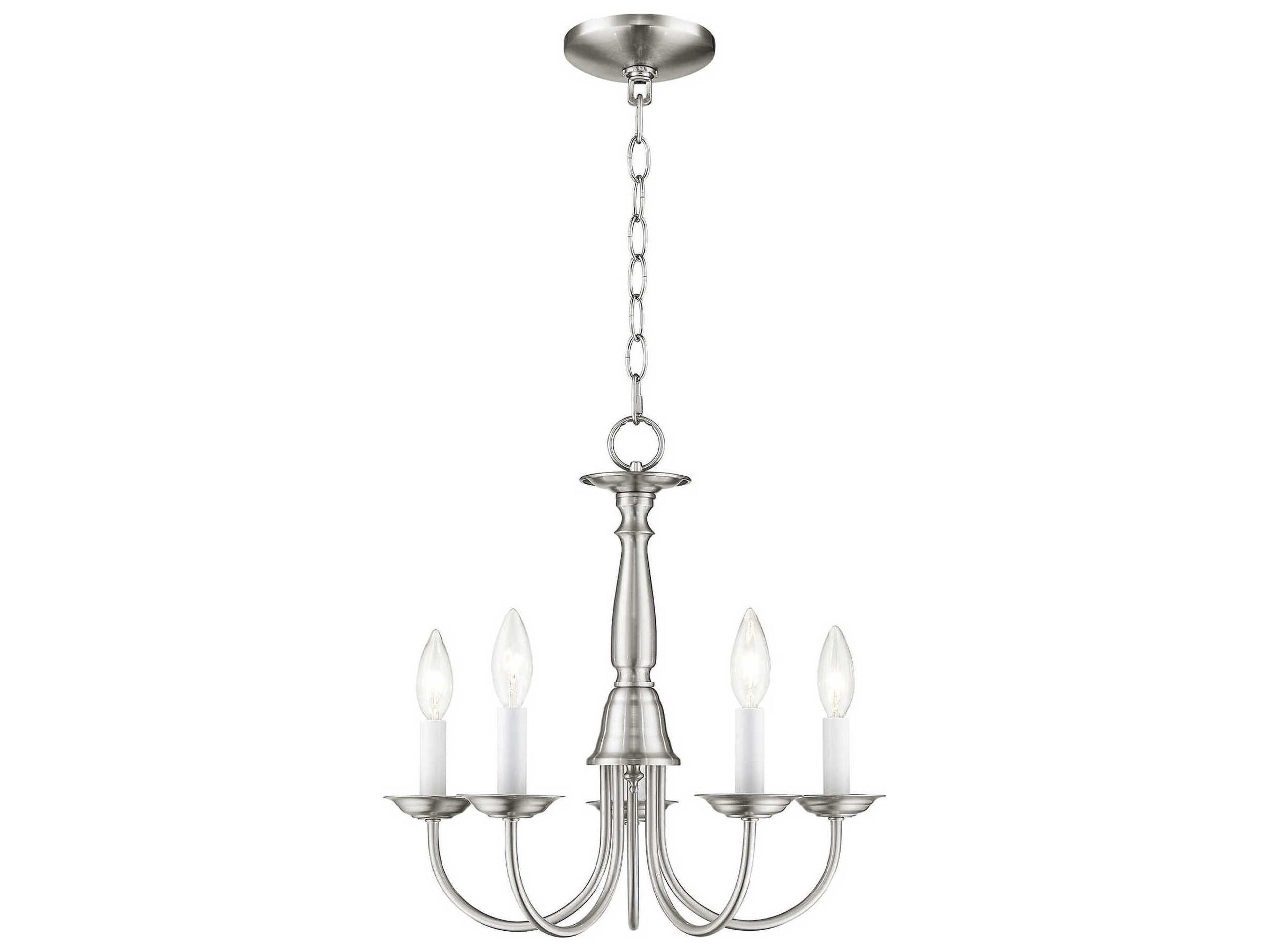 Home Basics 5-Light Brushed Nickel Candelabra Chandelier