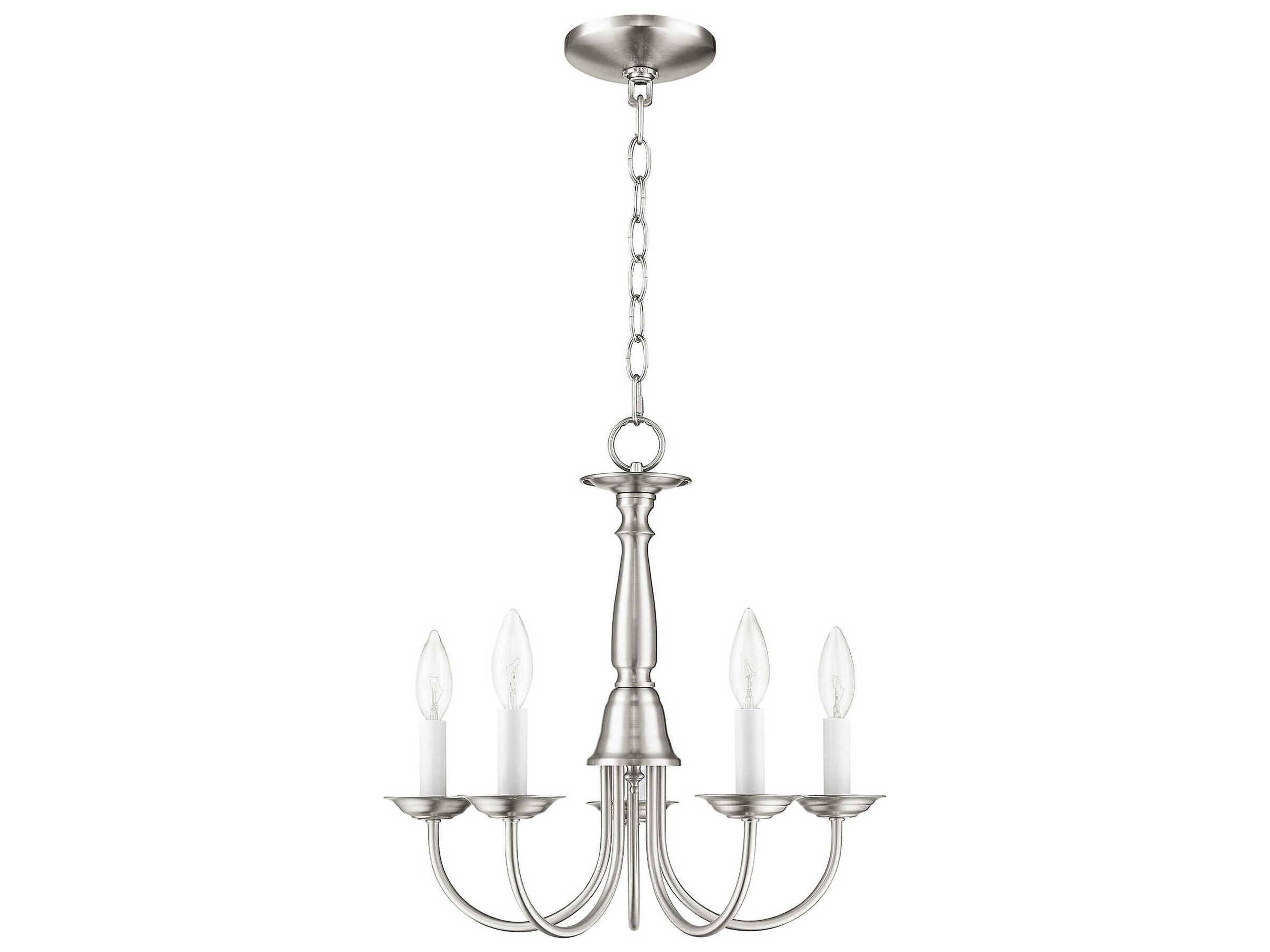 Livex Lighting Home Basics 5-Light Brushed Nickel Candelabra Chandelier