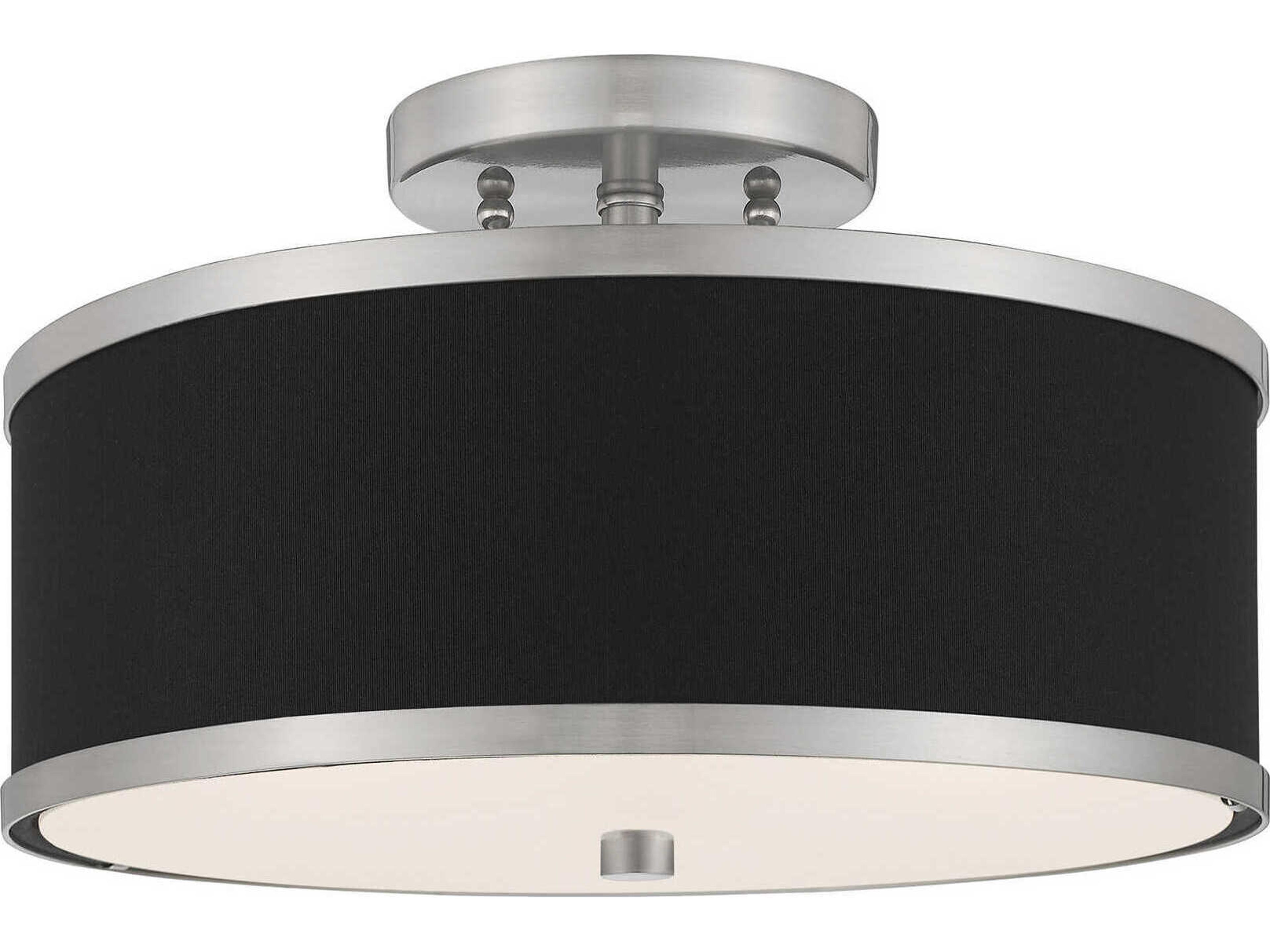 Park Ridge 2-Light Brushed Nickel Drum Semi Flush Mount