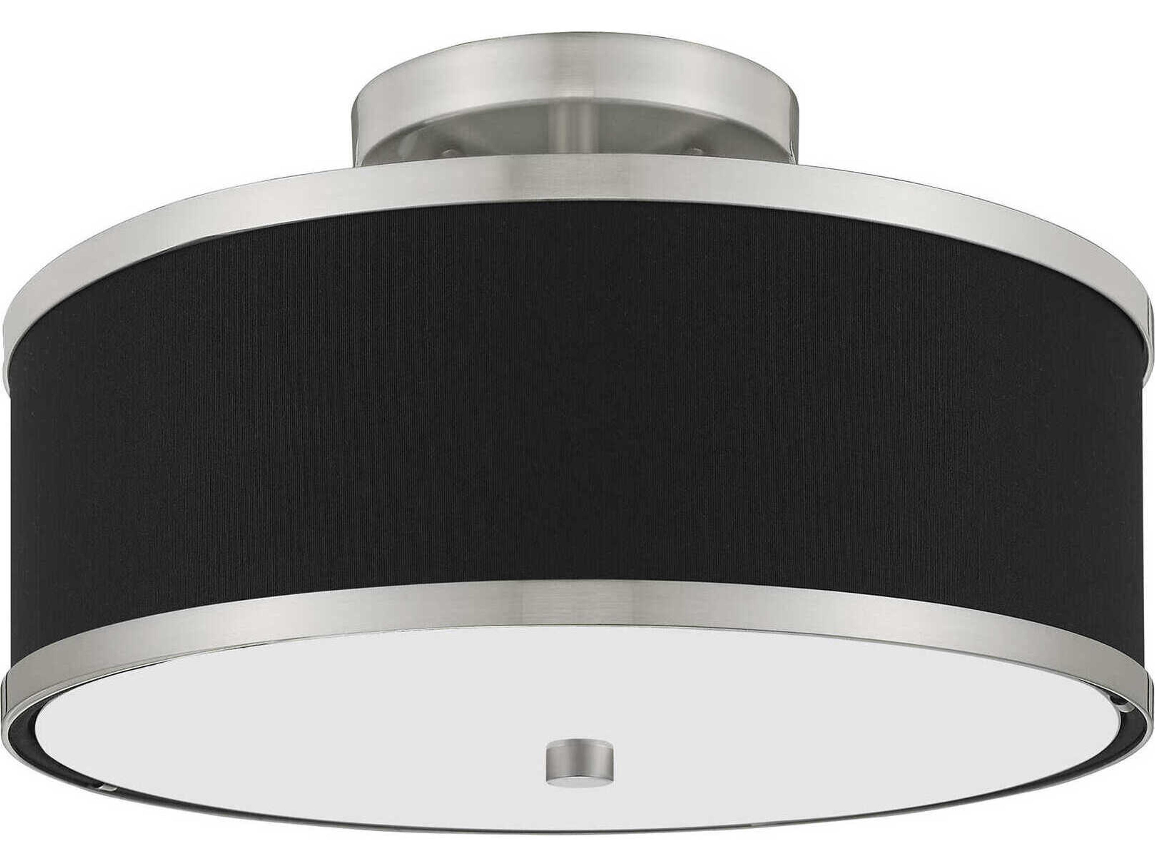 Livex Lighting Park Ridge 2-Light Brushed Nickel Drum Semi Flush Mount