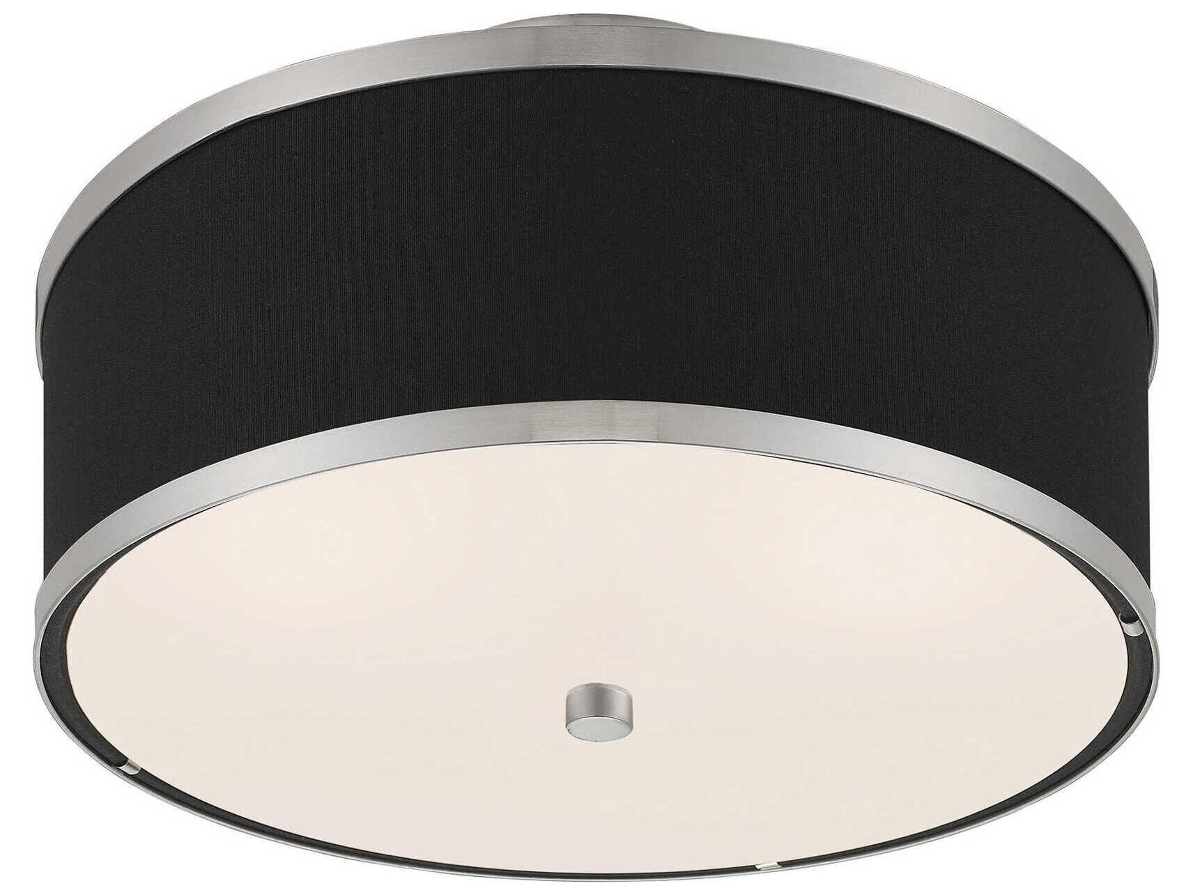 Livex Lighting Park Ridge 2-Light Brushed Nickel Drum Semi Flush Mount
