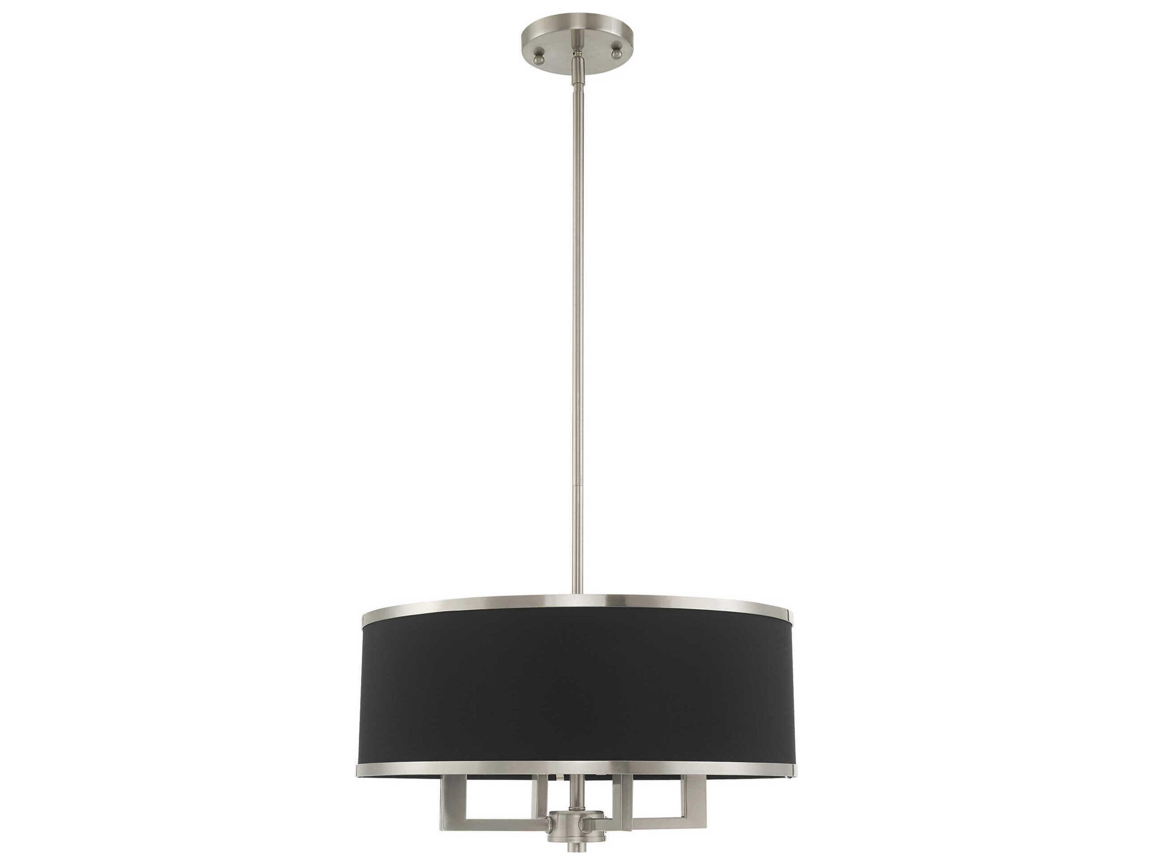 Livex Lighting Park Ridge 4-Light Brushed Nickel Candelabra Drum Chandelier