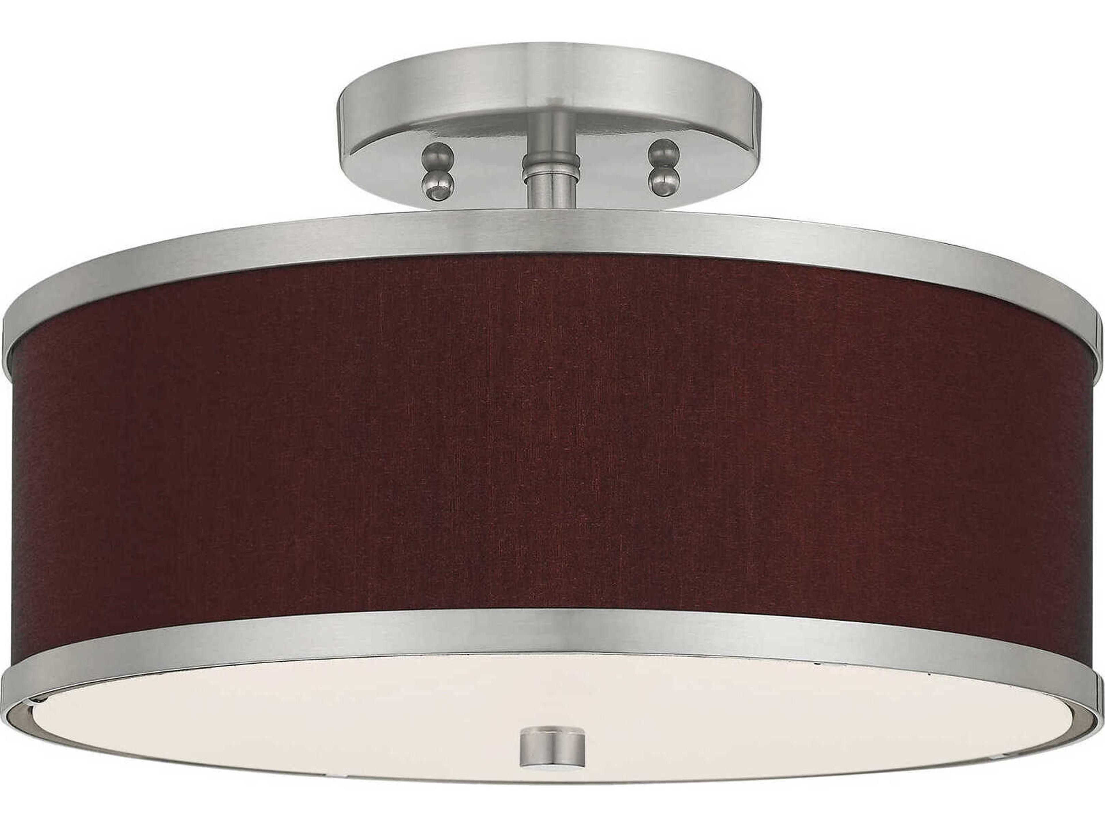Park Ridge 2-Light Brushed Nickel Drum Semi Flush Mount