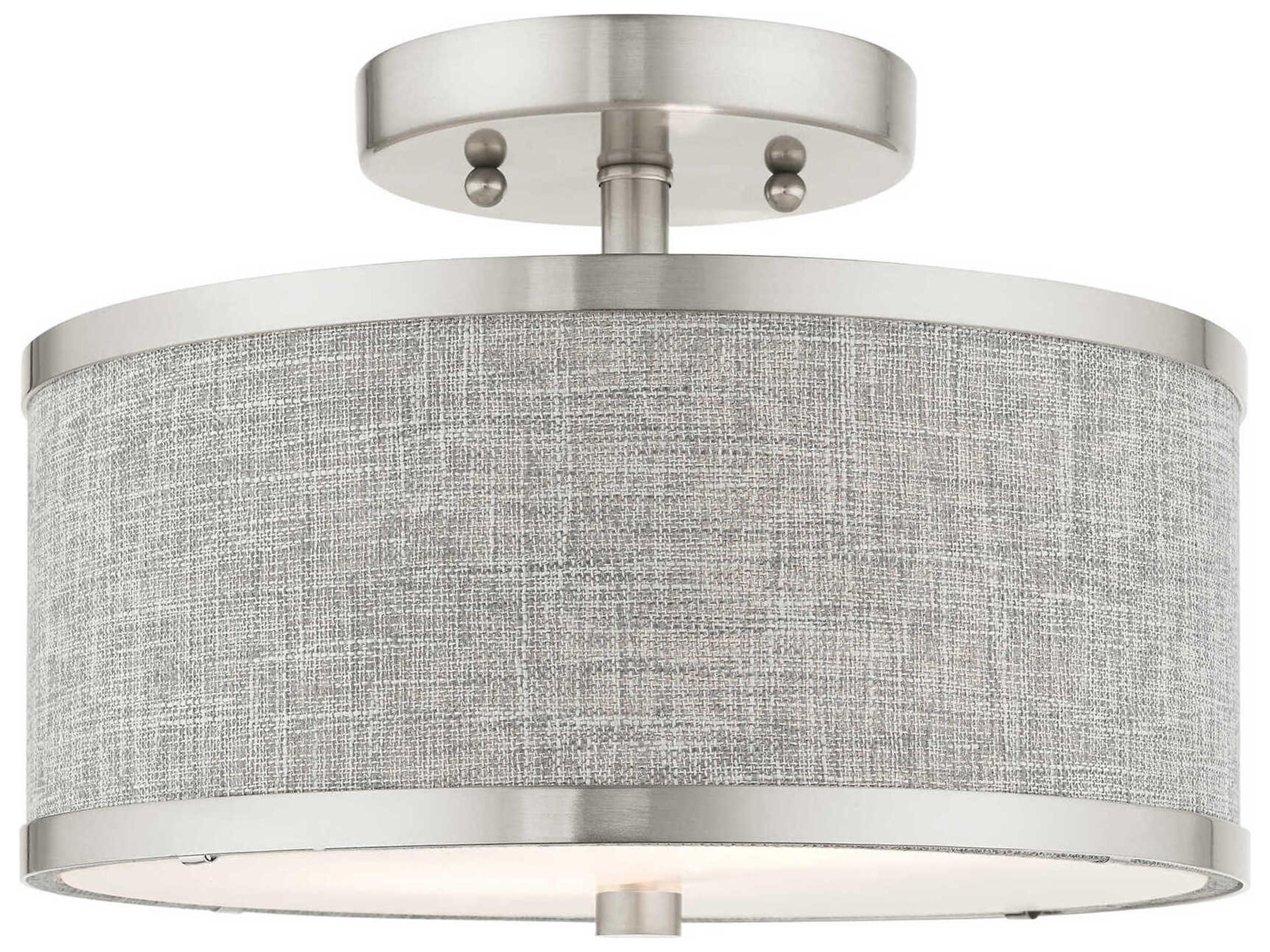 Park Ridge 2-Light Brushed Nickel Drum Semi Flush Mount