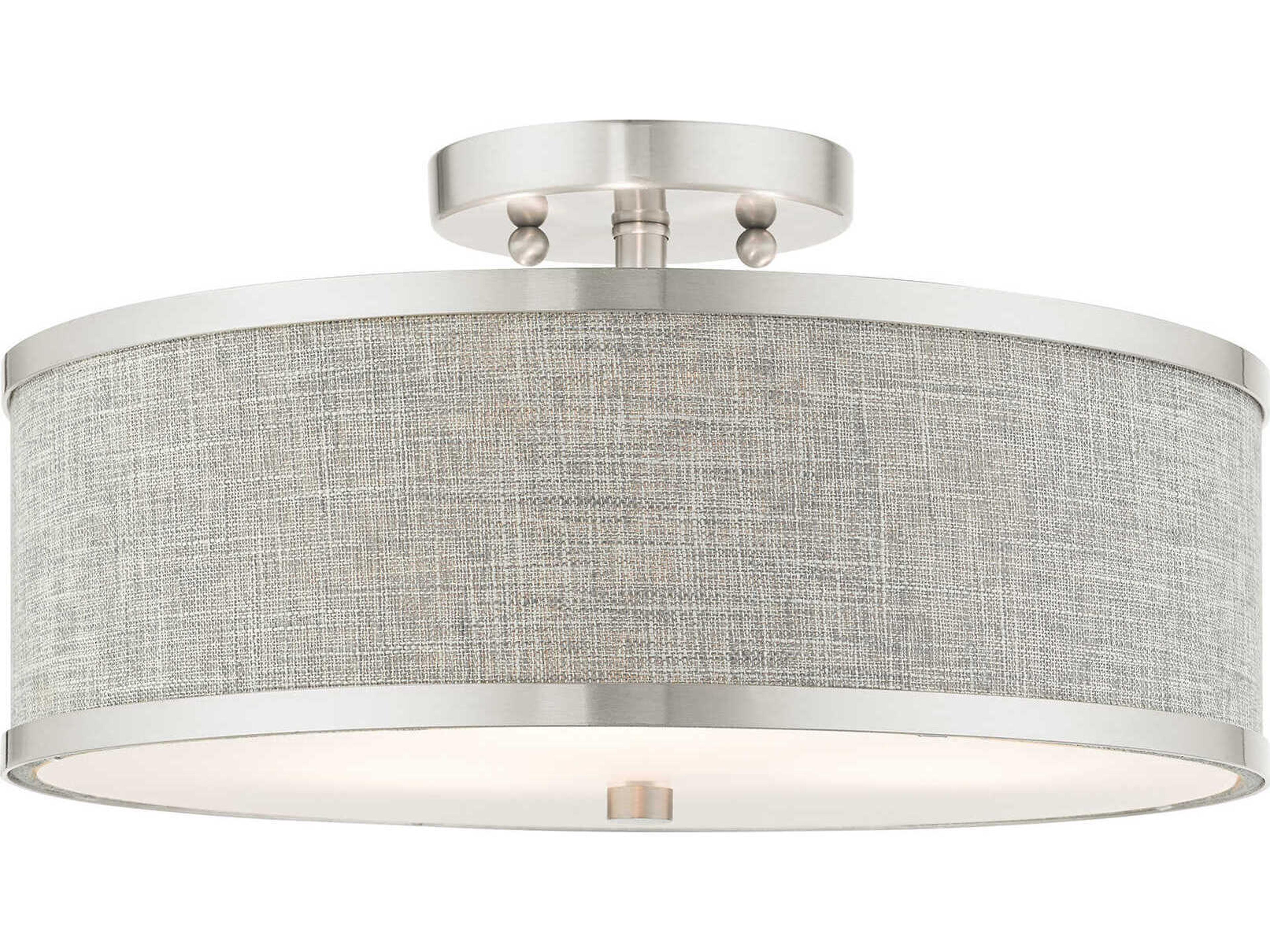 Park Ridge 3-Light Brushed Nickel Drum Semi Flush Mount