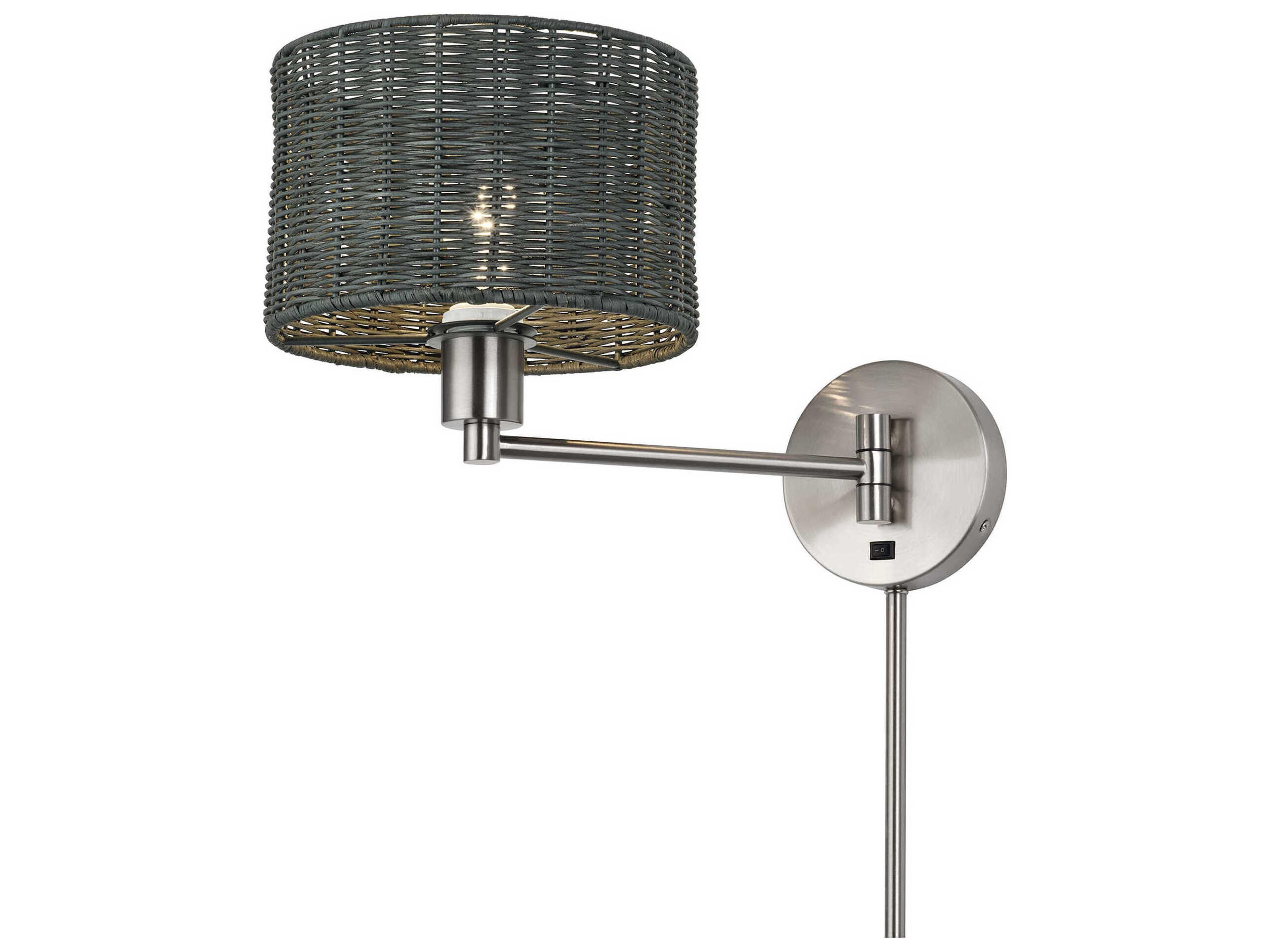 Weavington 1-Light Brushed Nickel Swing Wall Sconce