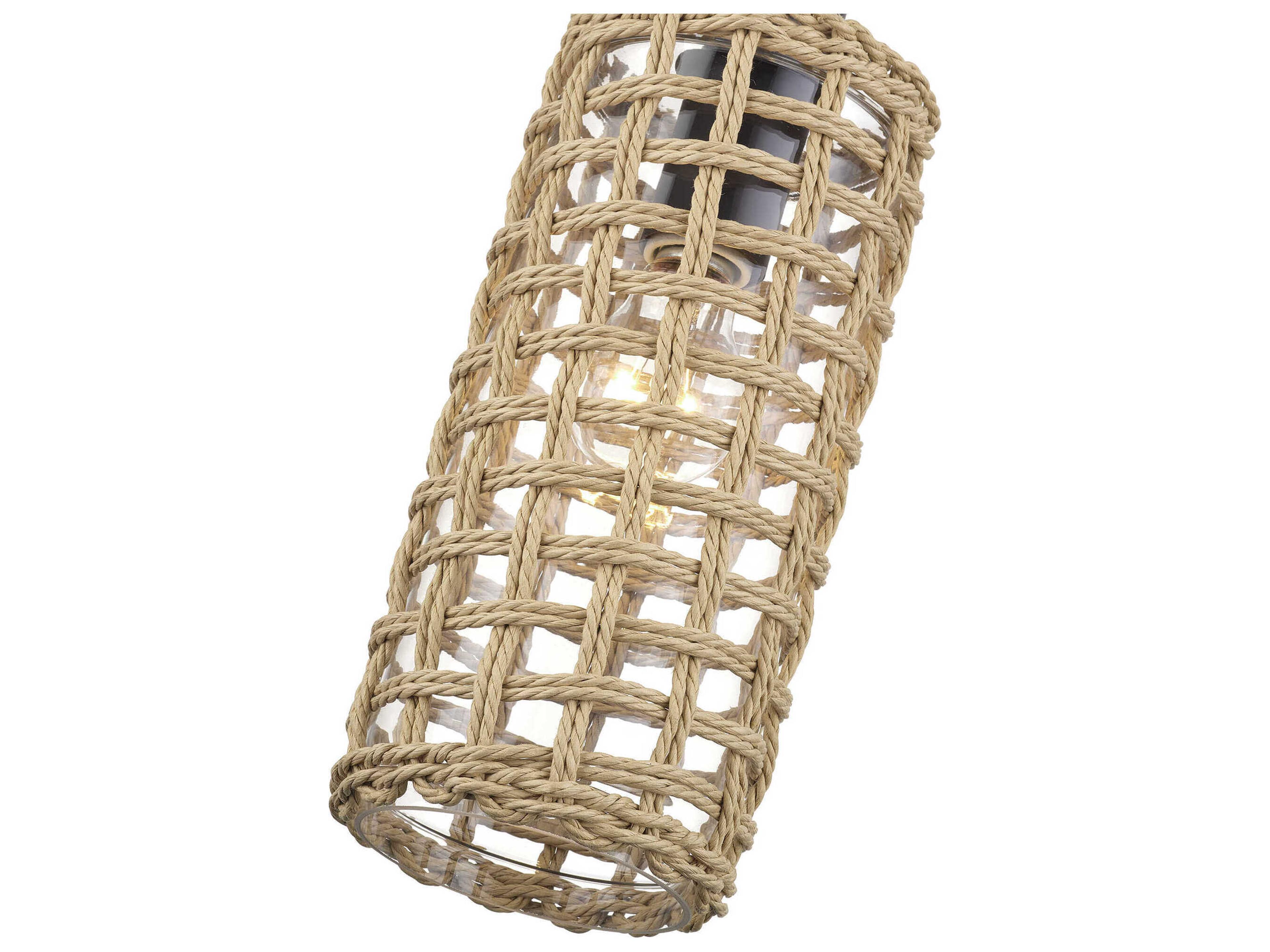 Livex Lighting Twinewell 1-Light Bronze Cylinder Mini Pendant