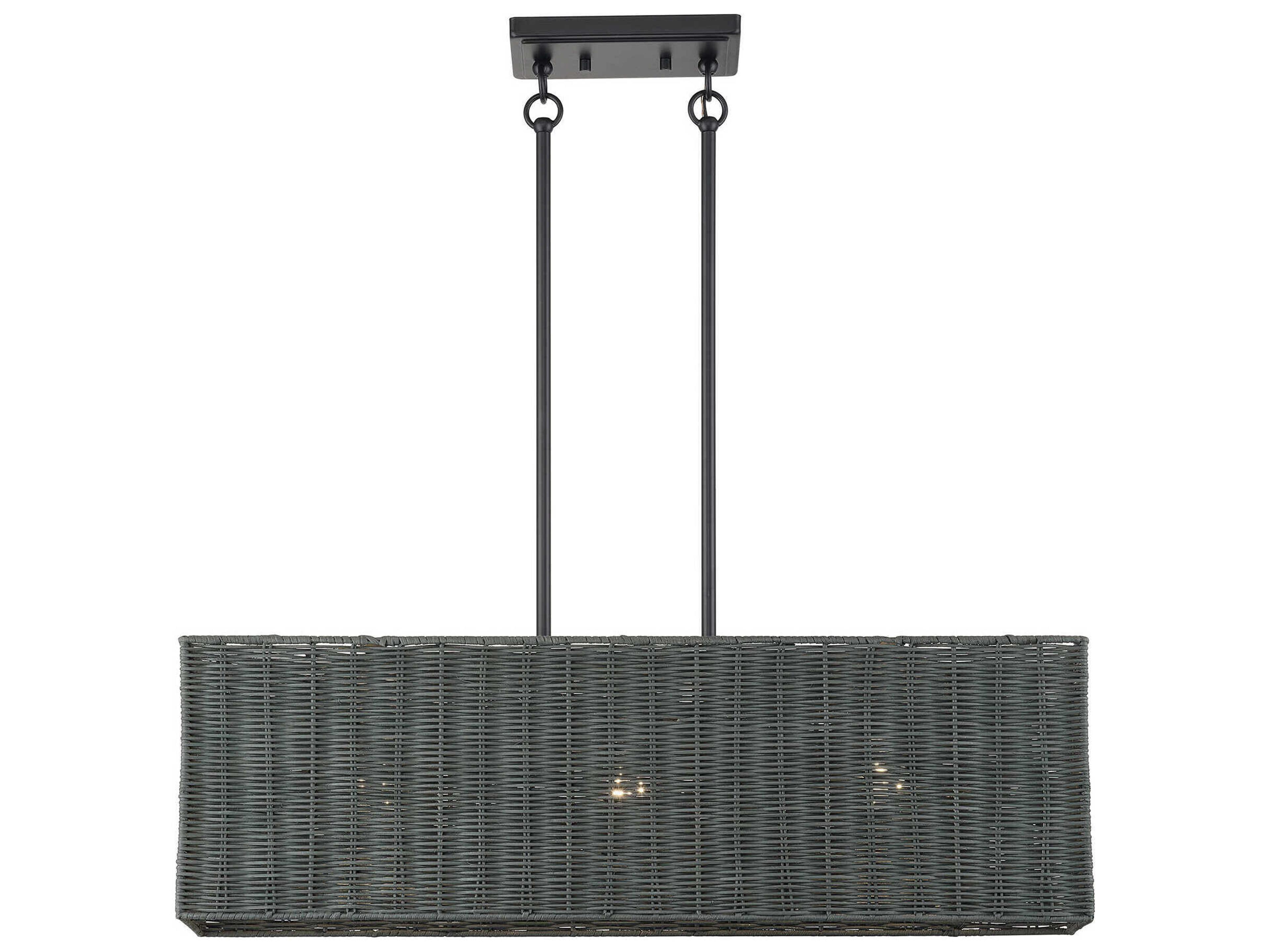 Livex Lighting Weavington 3-Light Black Linear Island Pendant