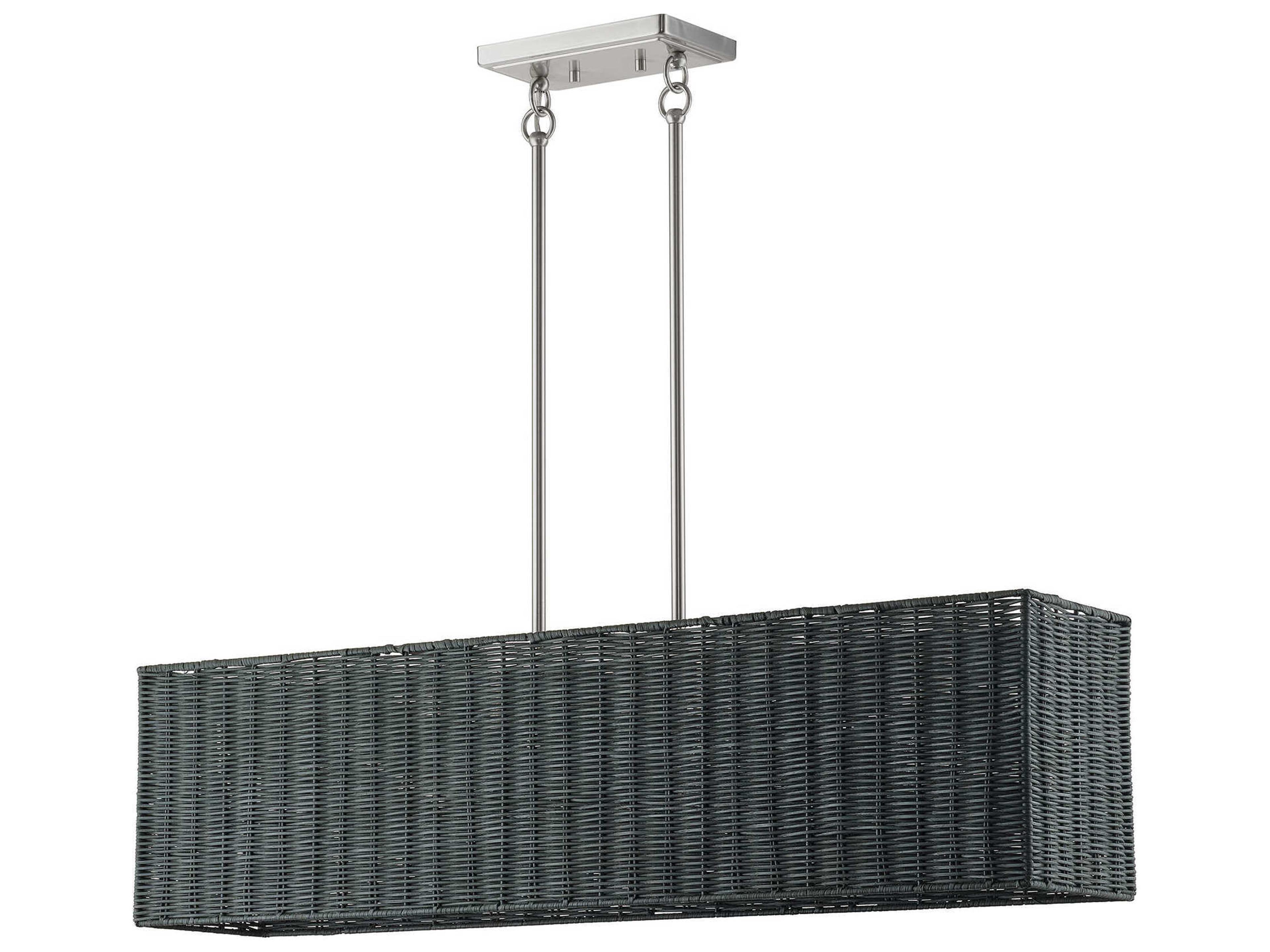 Livex Lighting Weavington 4-Light Brushed Nickel Drum Island Pendant