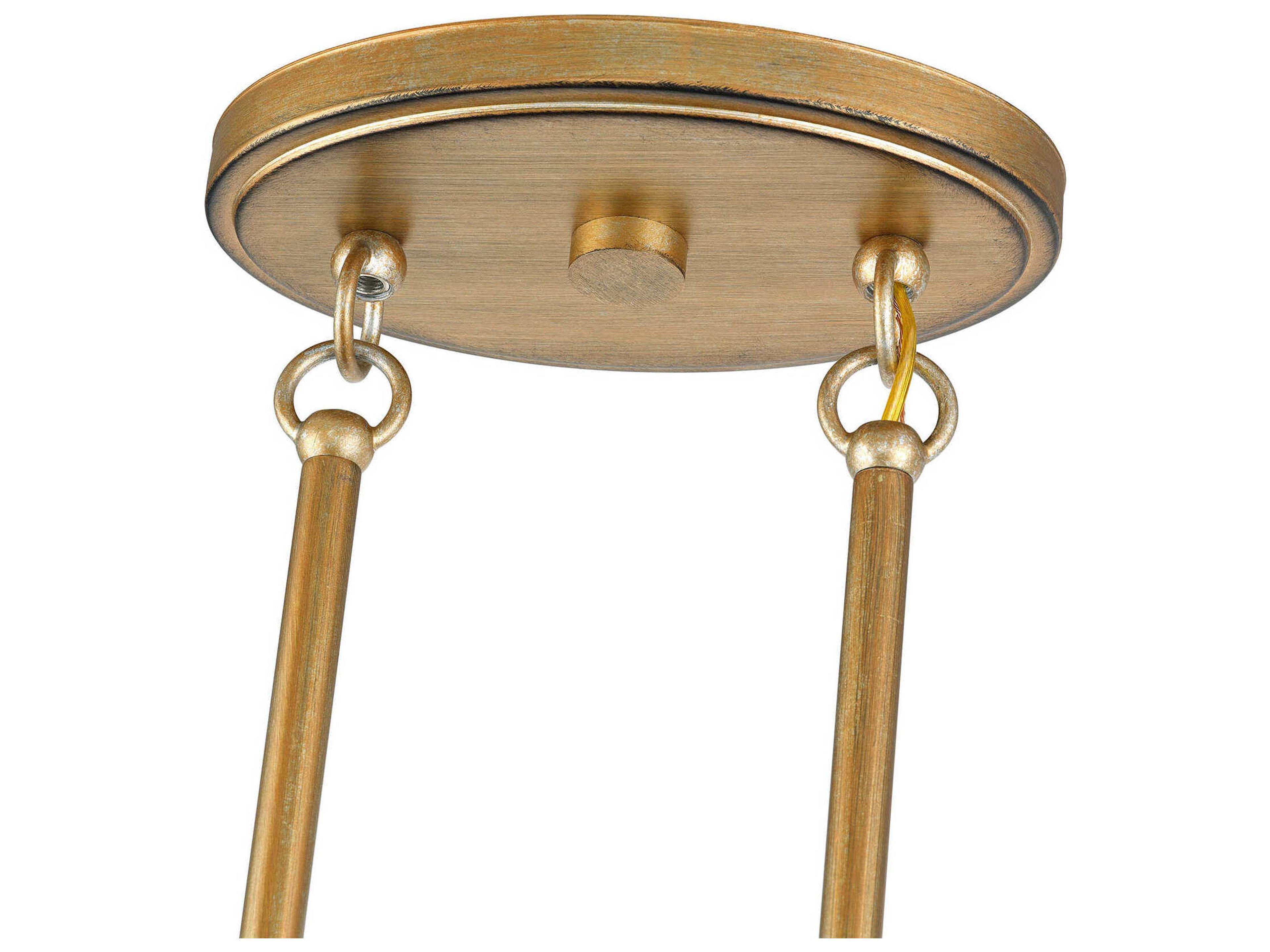 Livex Lighting Weavington 3-Light Antique Gold Leaf Drum Island Pendant