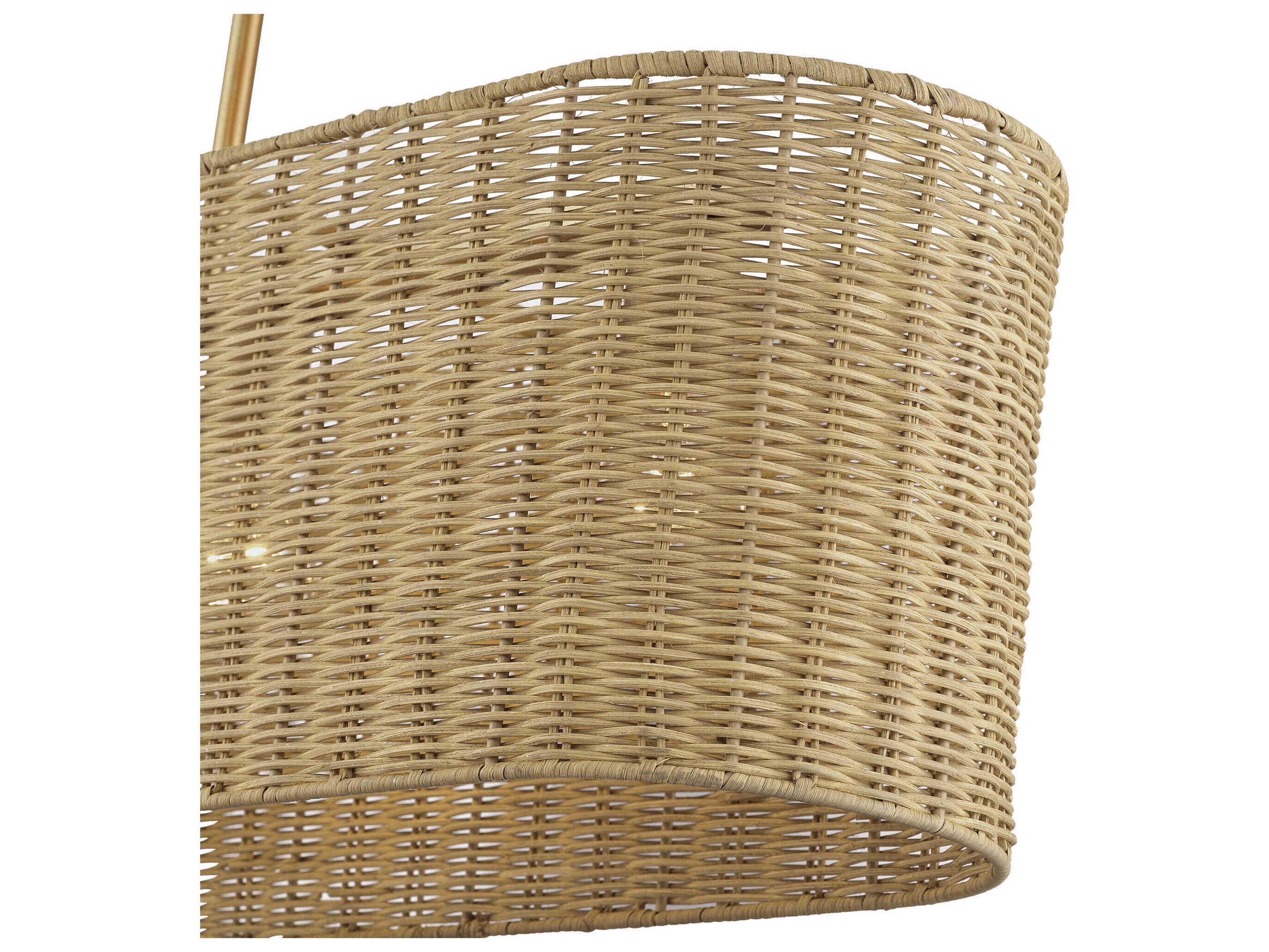 Livex Lighting Weavington 4-Light Antique Gold Leaf Drum Island Pendant