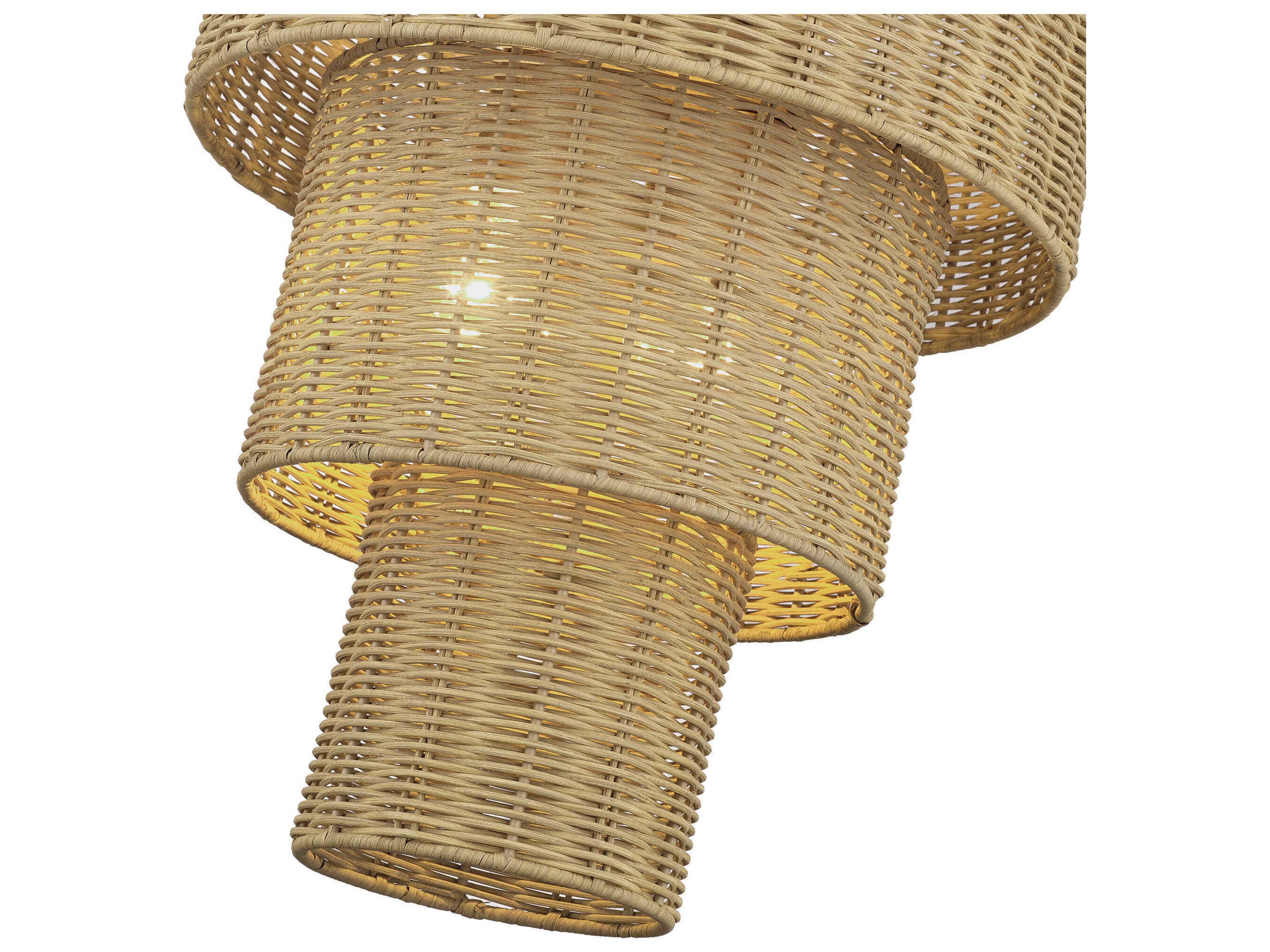 Livex Lighting Weavington 2-Light Antique Gold Leaf Drum Pendant
