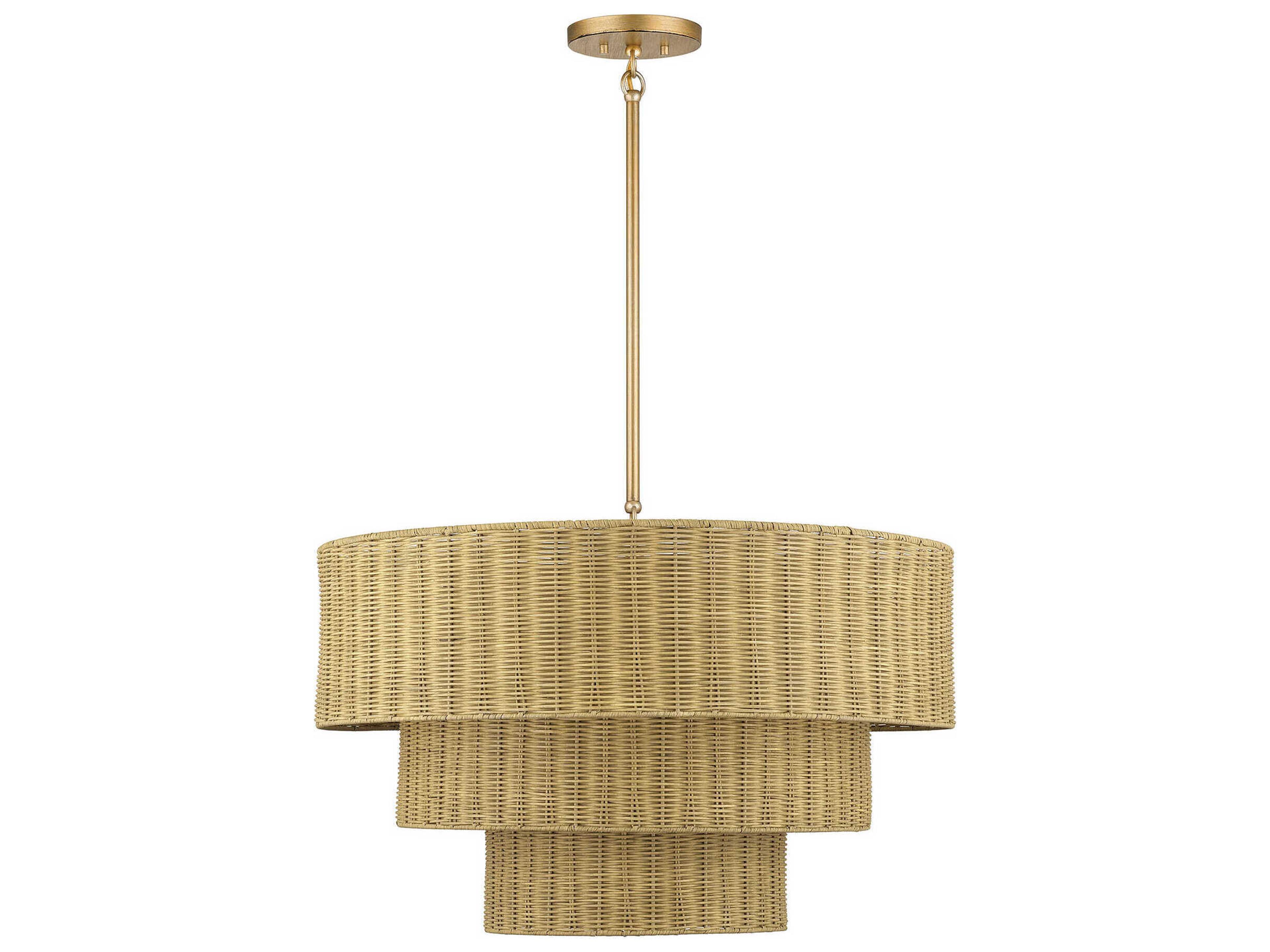 Livex Lighting Weavington 6-Light Antique Gold Leaf Bowl Pendant