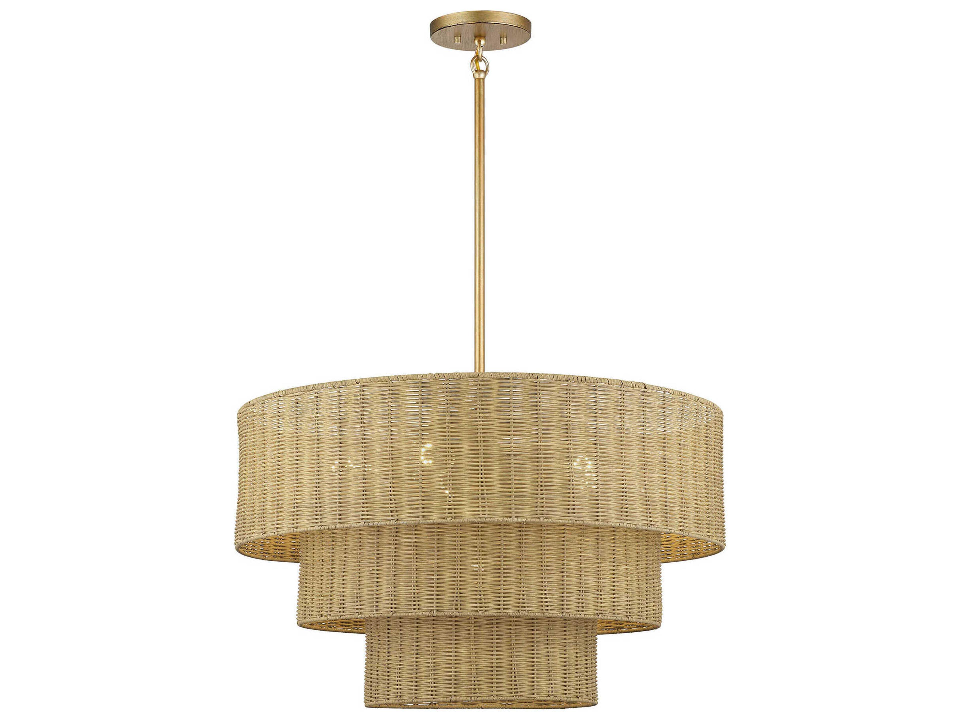 Livex Lighting Weavington 6-Light Antique Gold Leaf Bowl Pendant