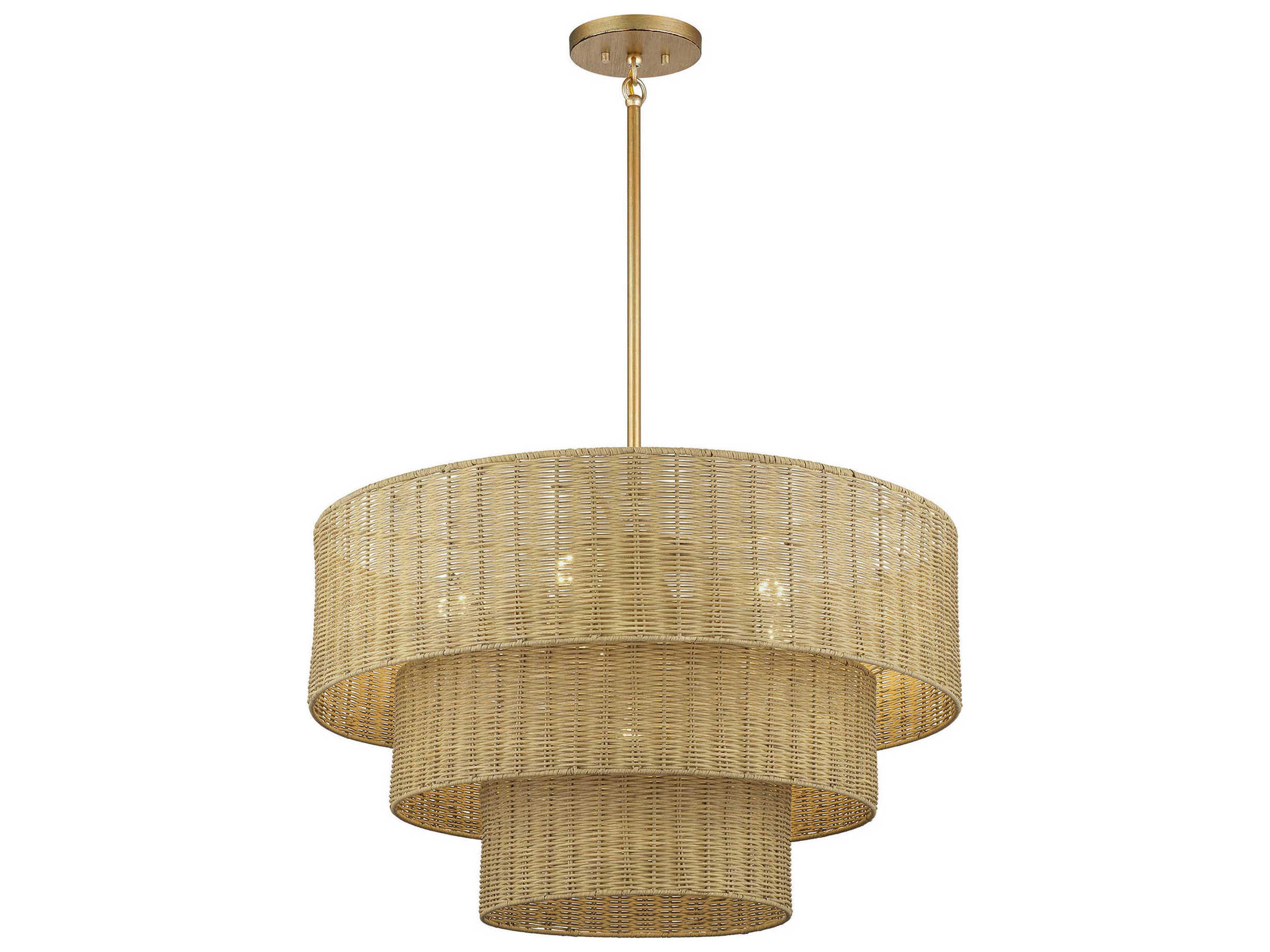 Weavington 6-Light Antique Gold Leaf Bowl Pendant