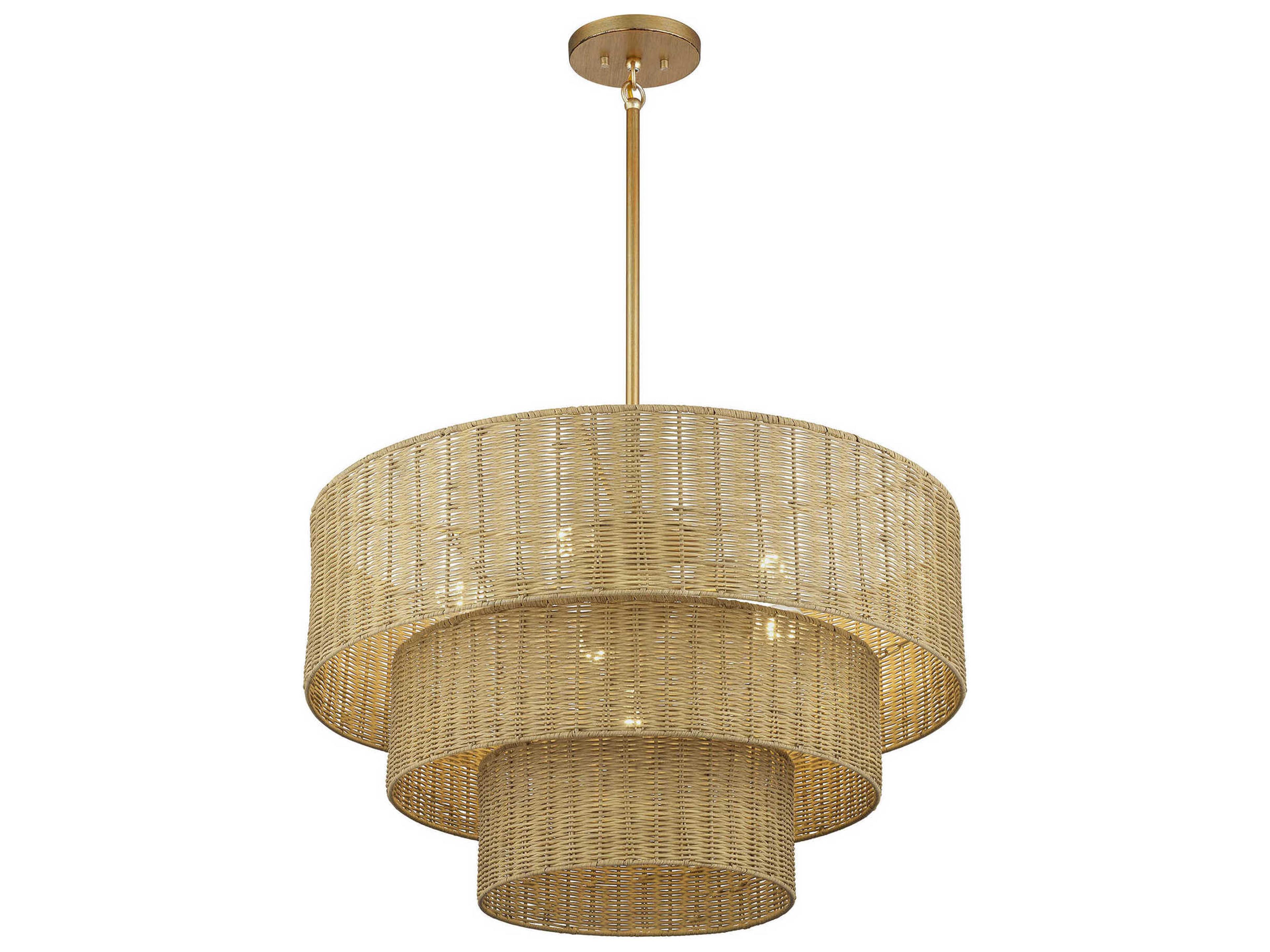 Livex Lighting Weavington 6-Light Antique Gold Leaf Bowl Pendant