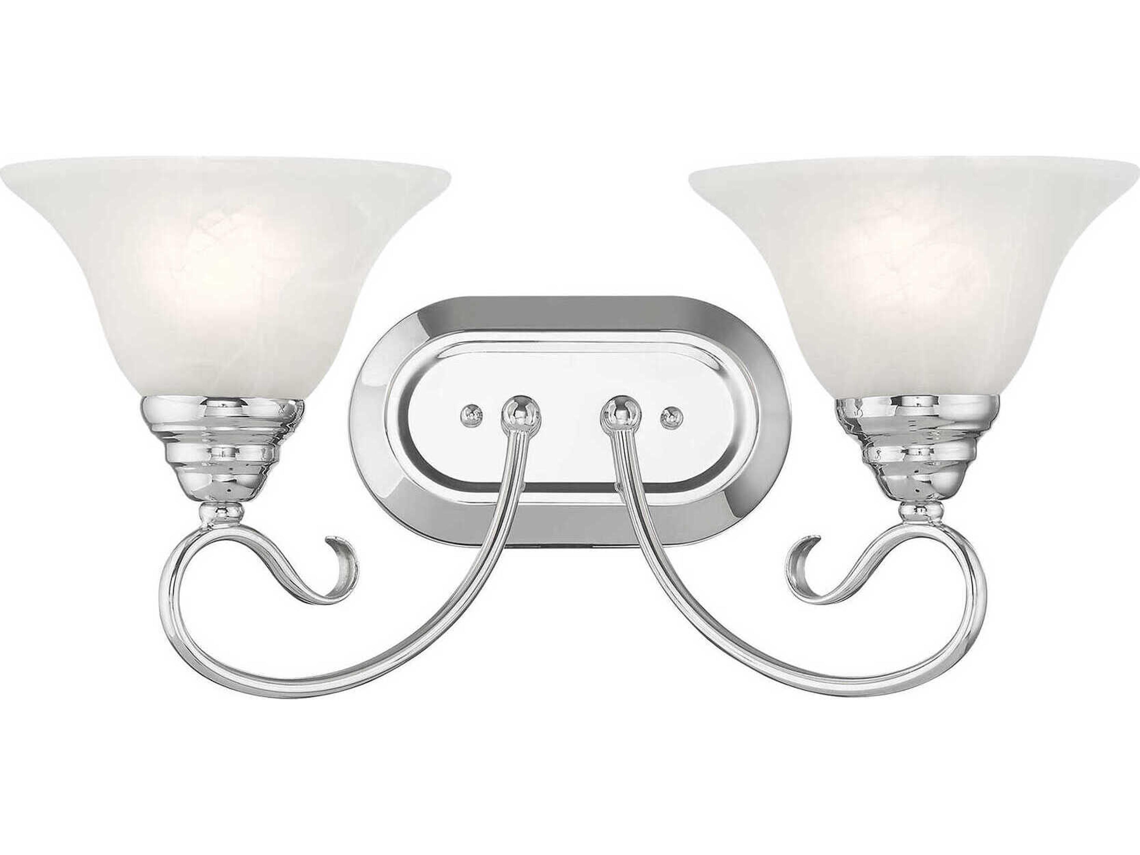 Coronado 2-Light Polished Chrome Yellow Glass Vanity Light