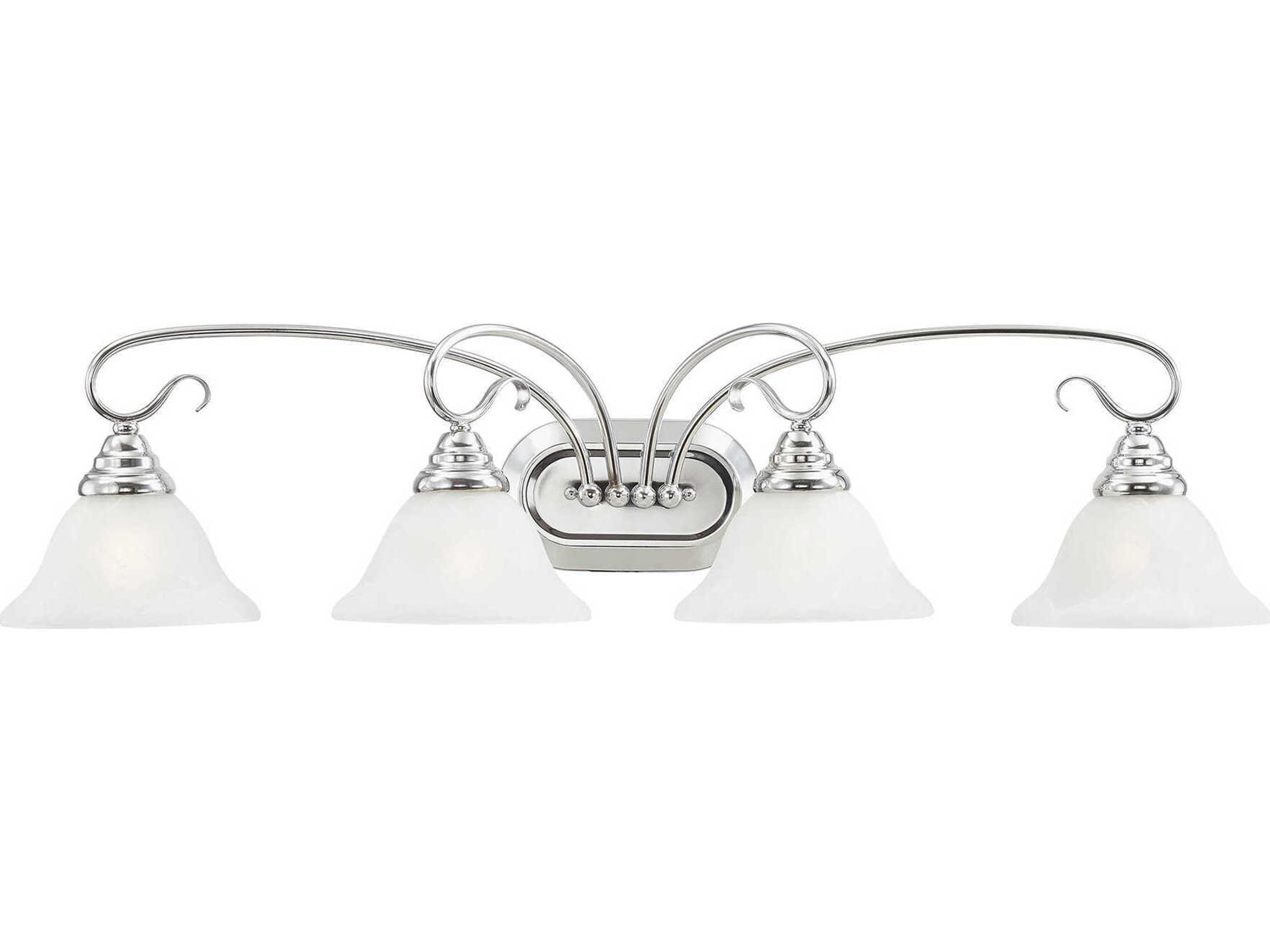 Coronado 4-Light Polished Chrome White Glass Vanity Light