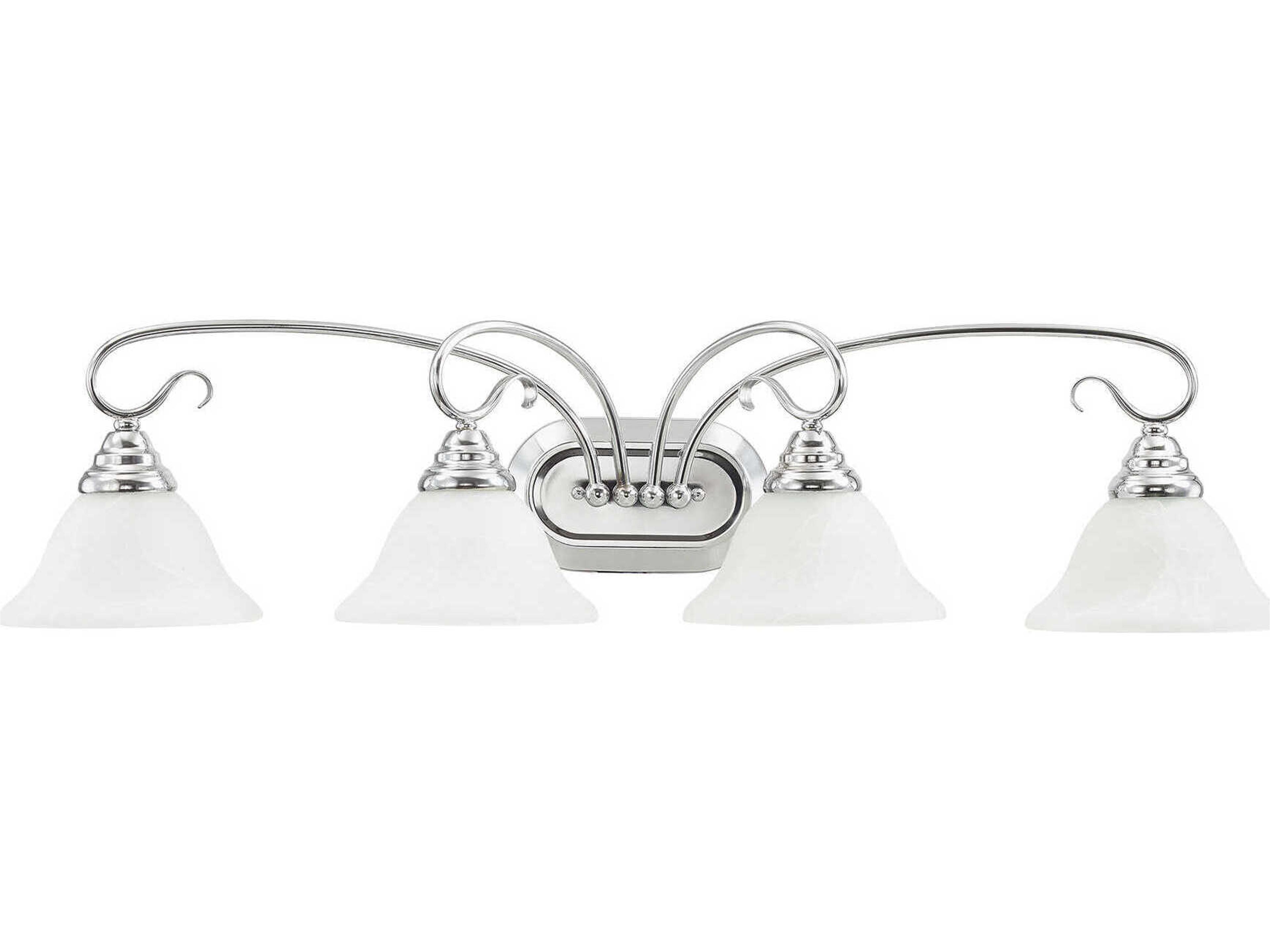 Livex Lighting Coronado 4-Light Polished Chrome White Glass Vanity Light