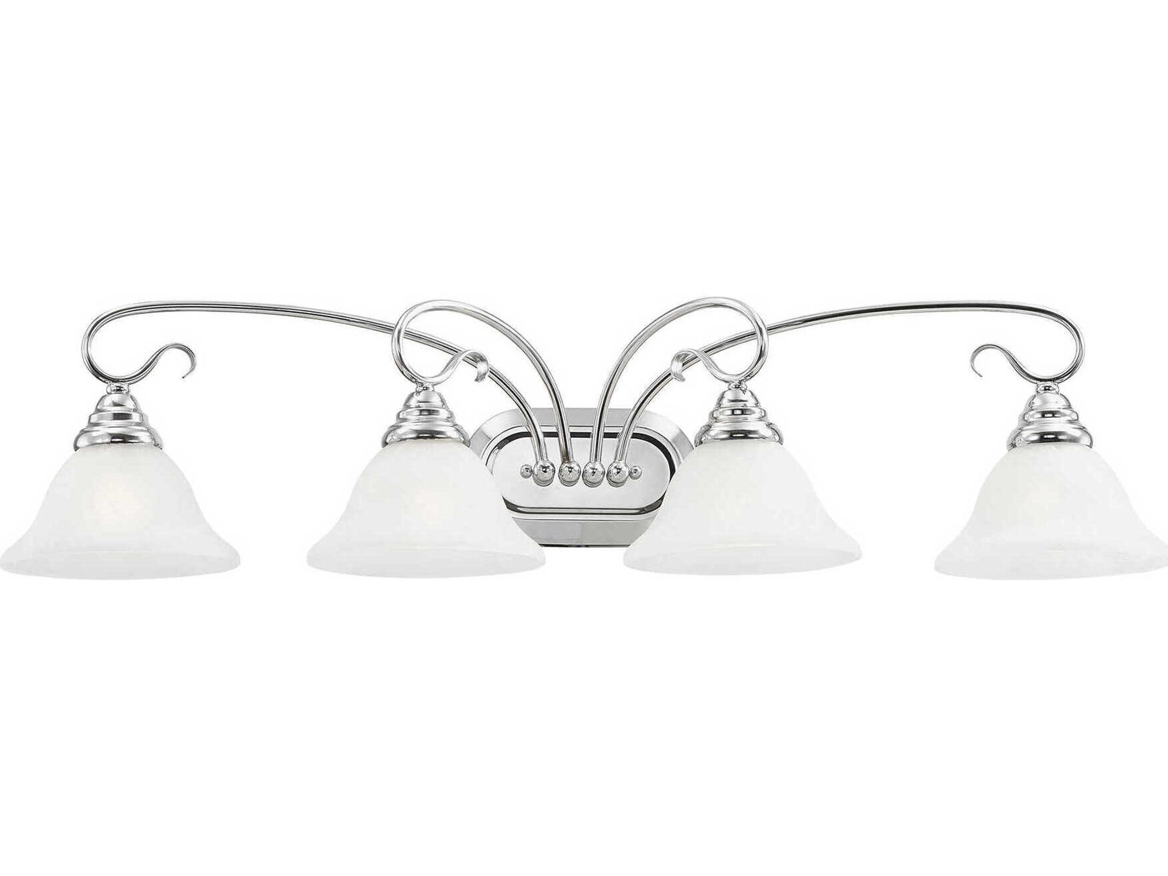 Livex Lighting Coronado 4-Light Polished Chrome White Glass Vanity Light