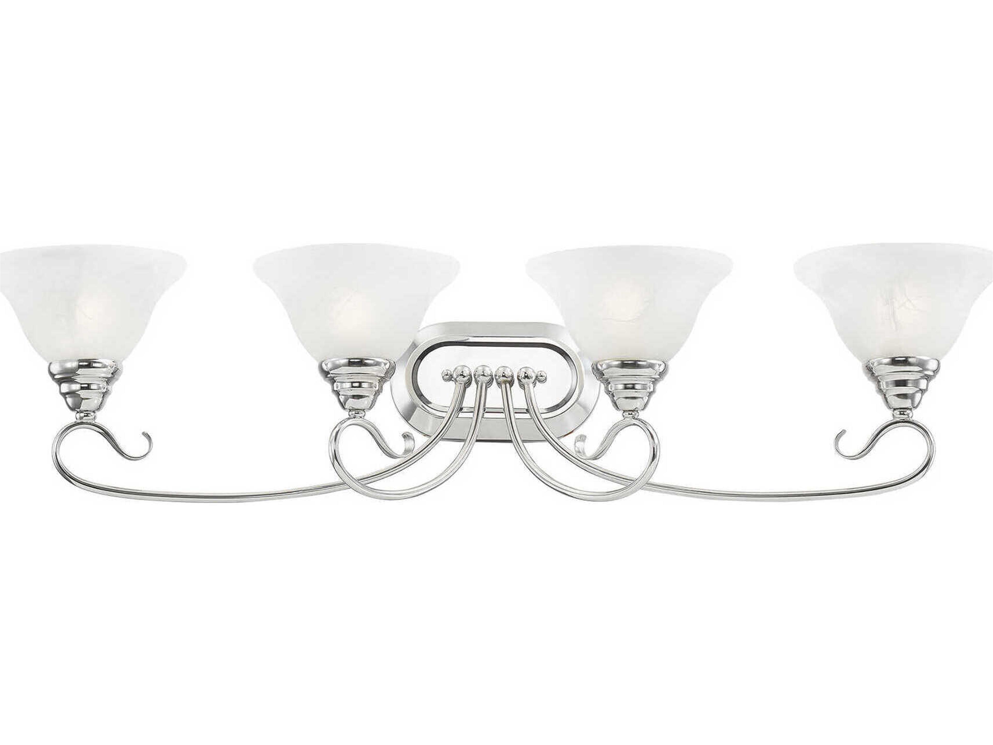 Livex Lighting Coronado 4-Light Polished Chrome White Glass Vanity Light