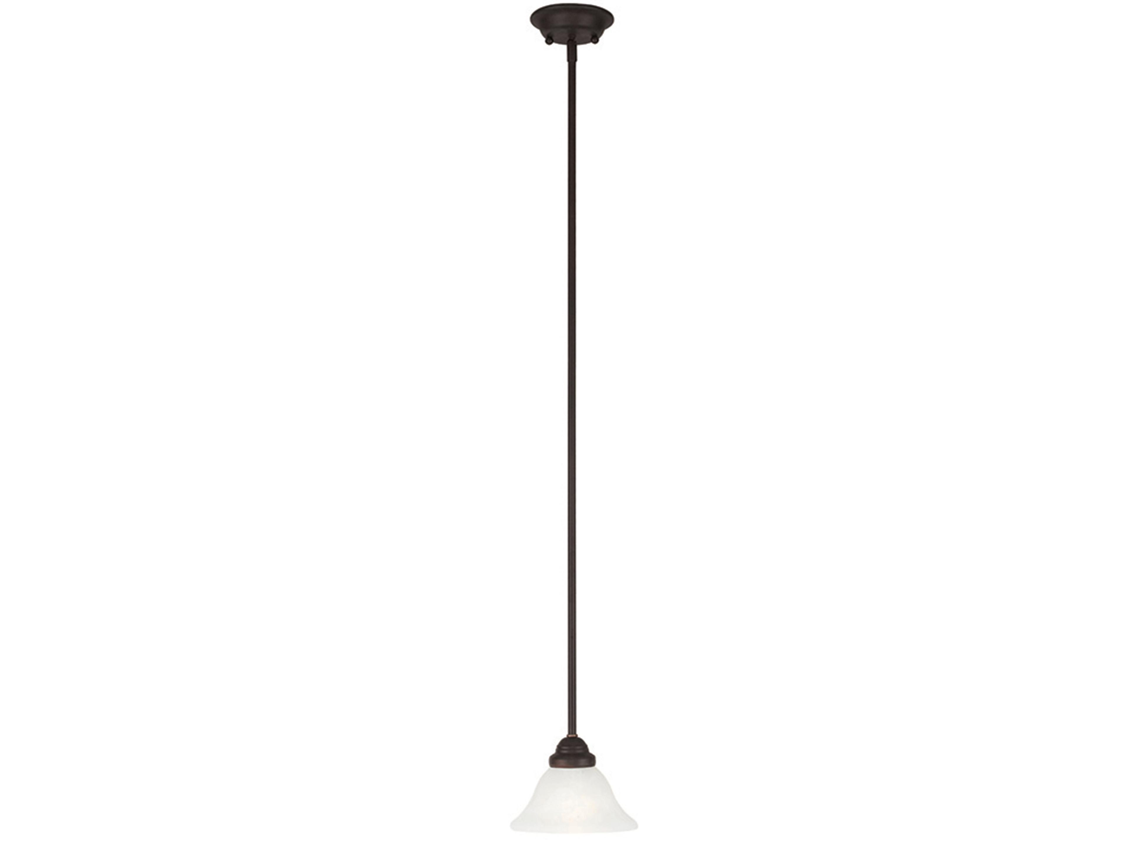 Coronado 1-Light Bronze White Glass Bell Mini Pendant