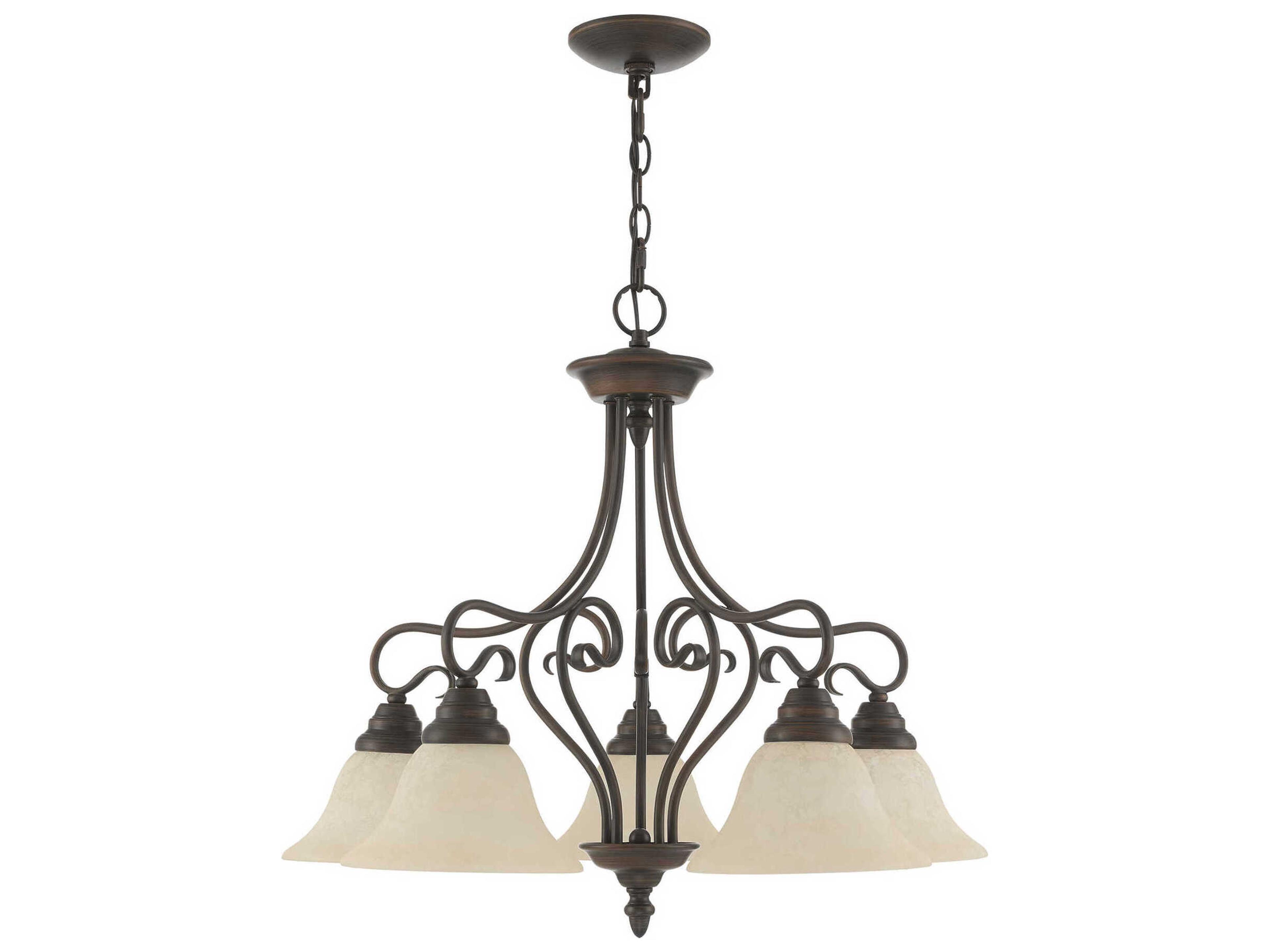 Livex Lighting Coronado 5-Light Imperial Bronze Glass Bell Chandelier