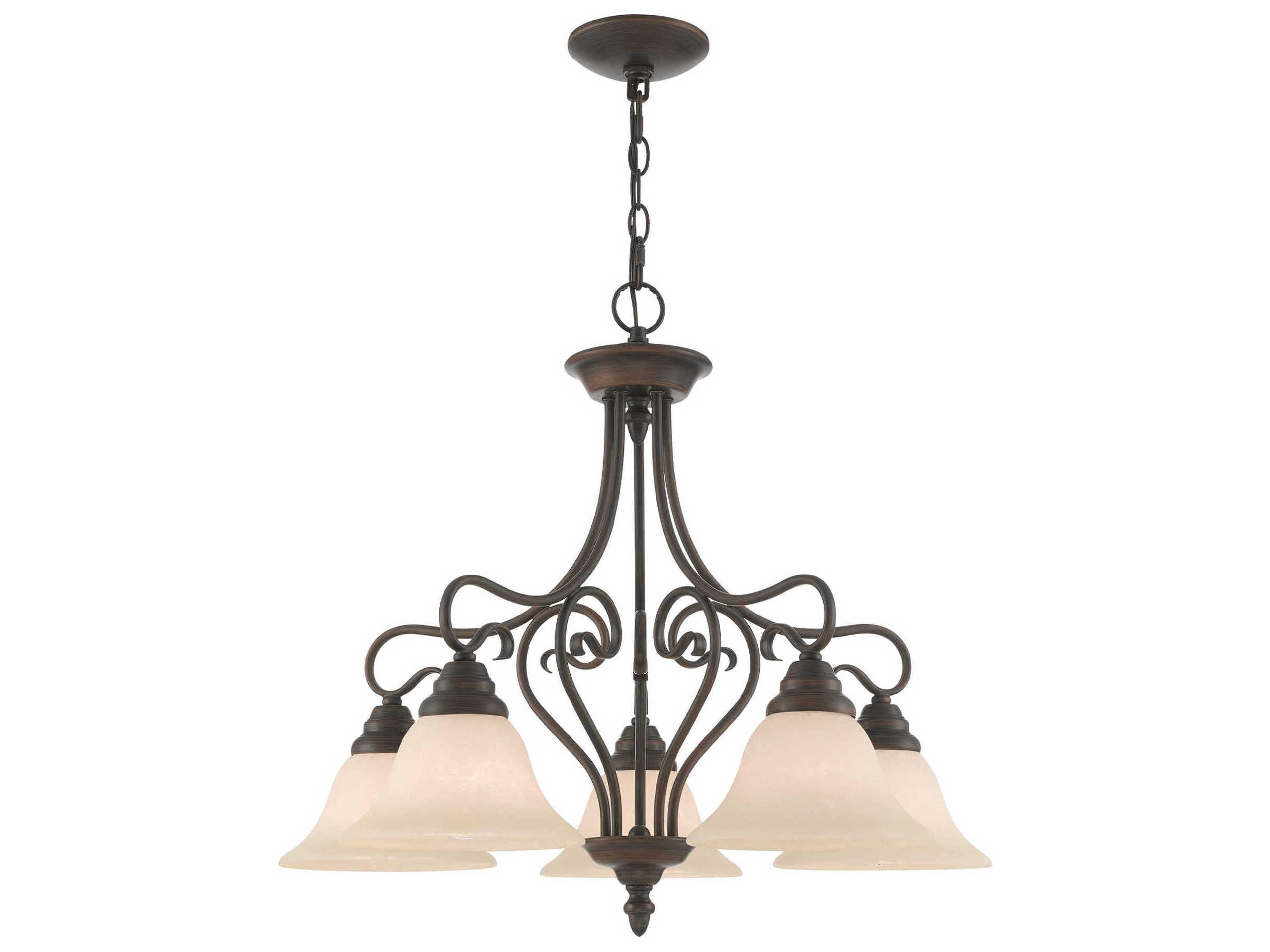 Livex Lighting Coronado 5-Light Imperial Bronze Glass Bell Chandelier