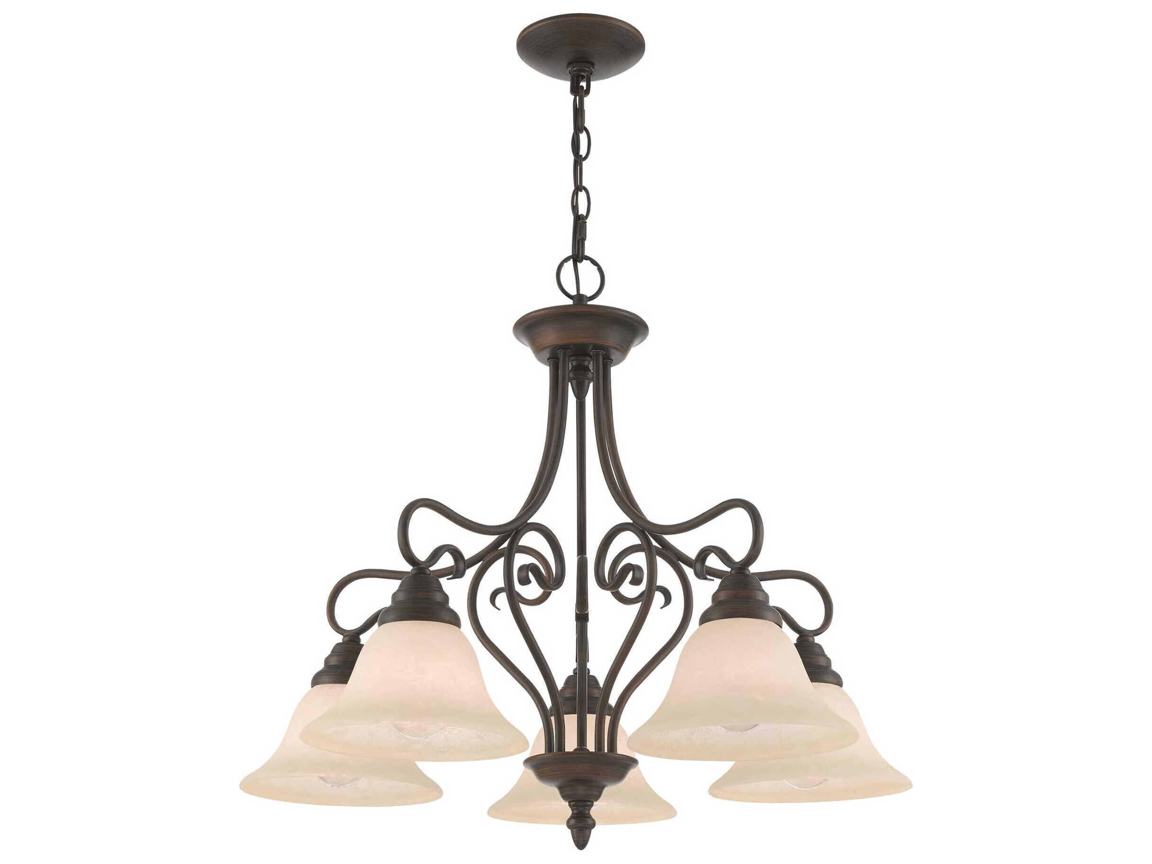 Livex Lighting Coronado 5-Light Imperial Bronze Glass Bell Chandelier