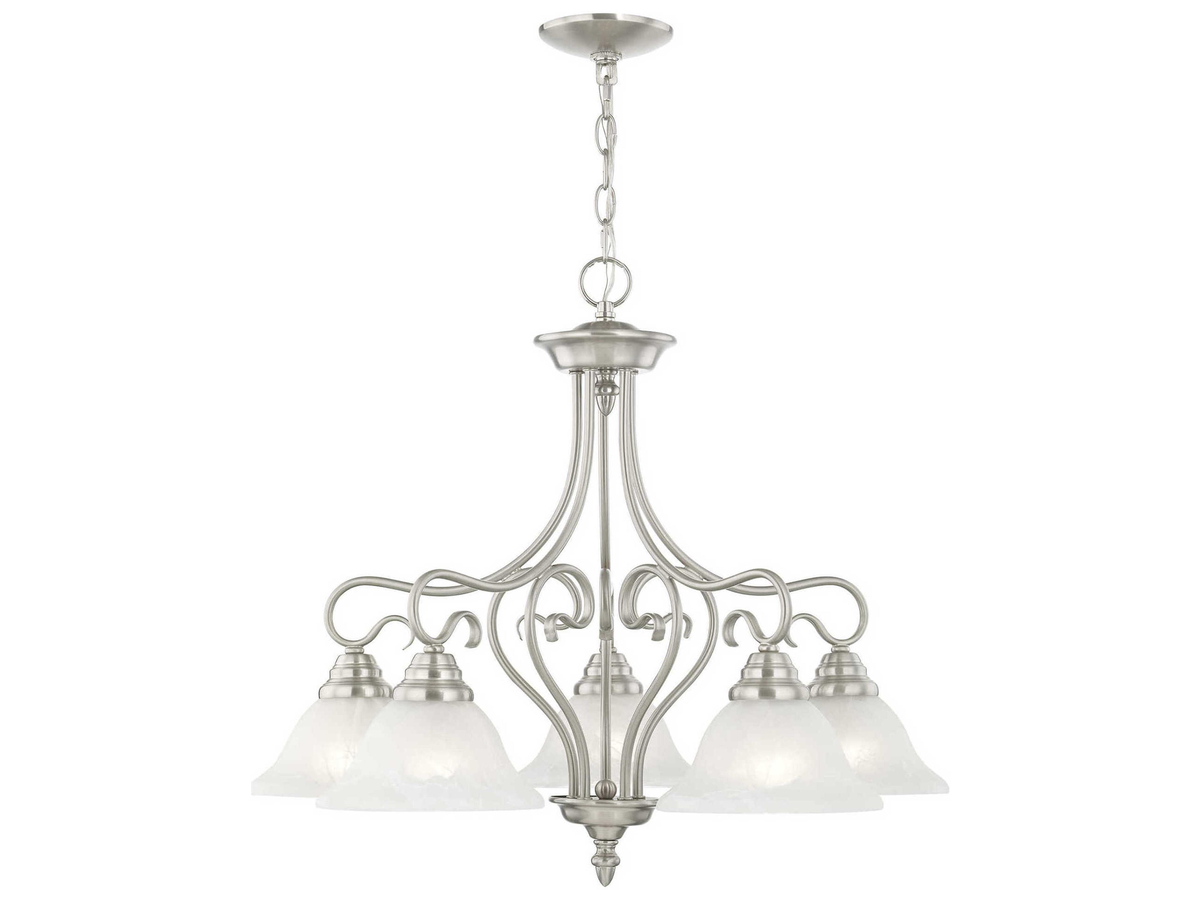 Coronado 5-Light Brushed Nickel White Glass Bell Chandelier