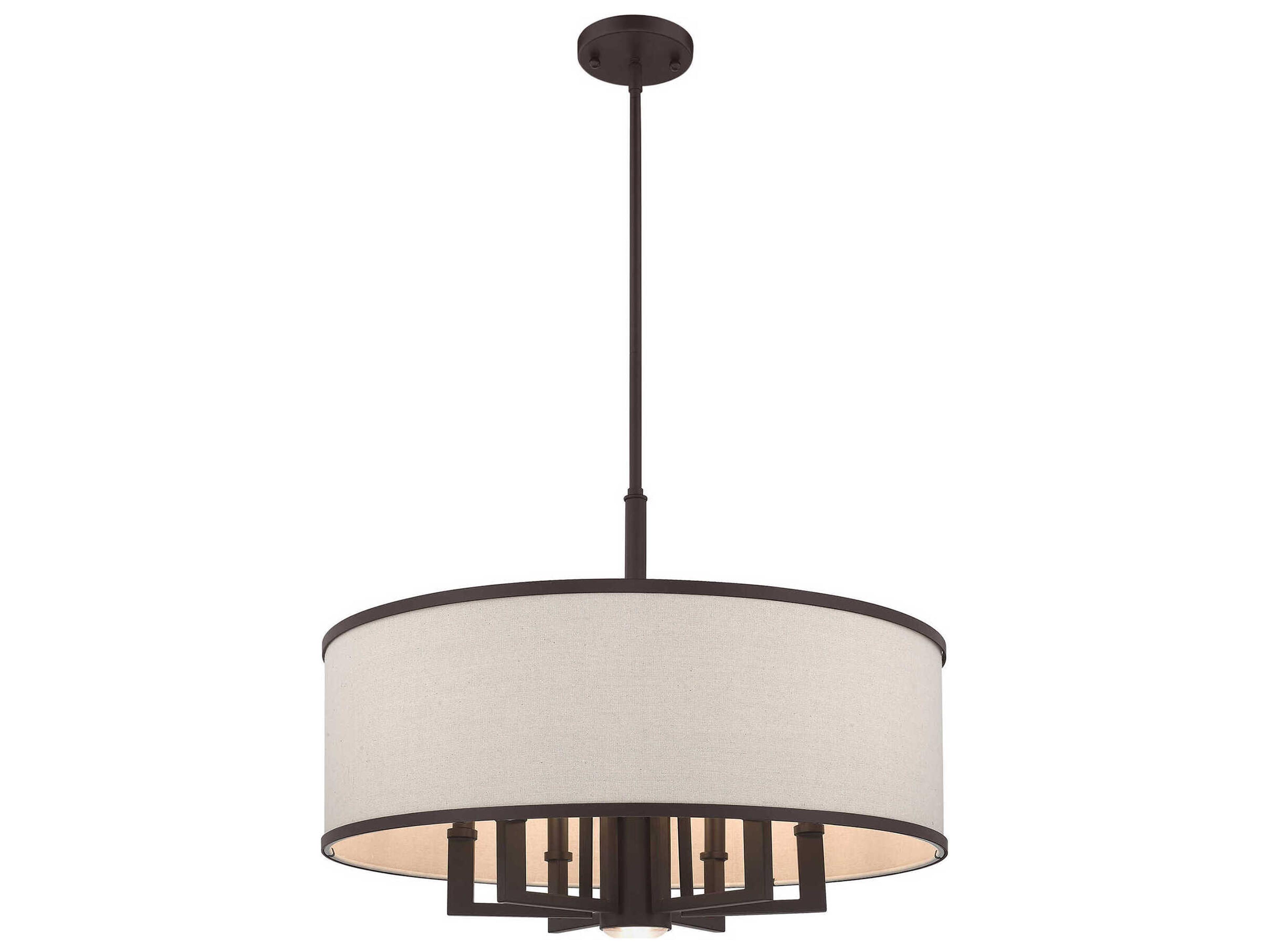 Livex Lighting Park Ridge 7-Light Bronze Candelabra Drum Chandelier