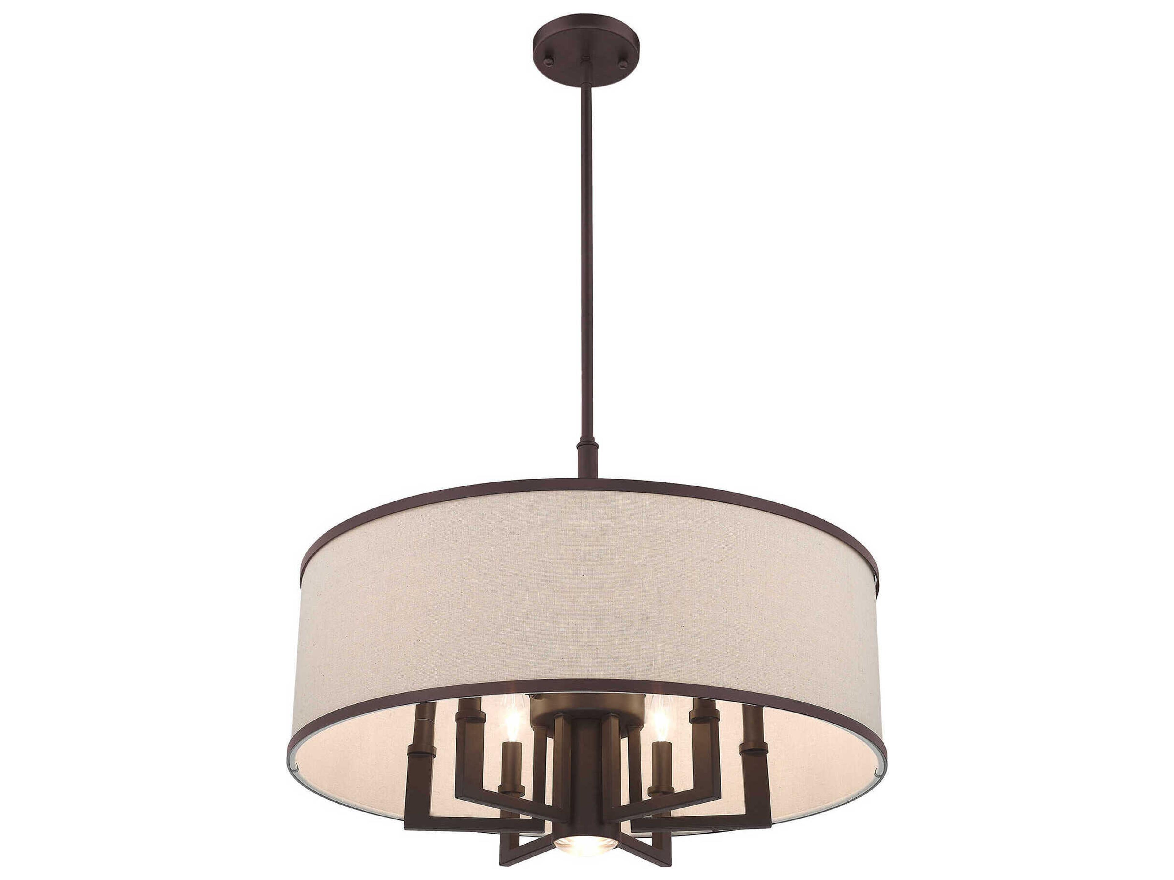 Livex Lighting Park Ridge 7-Light Bronze Candelabra Drum Chandelier