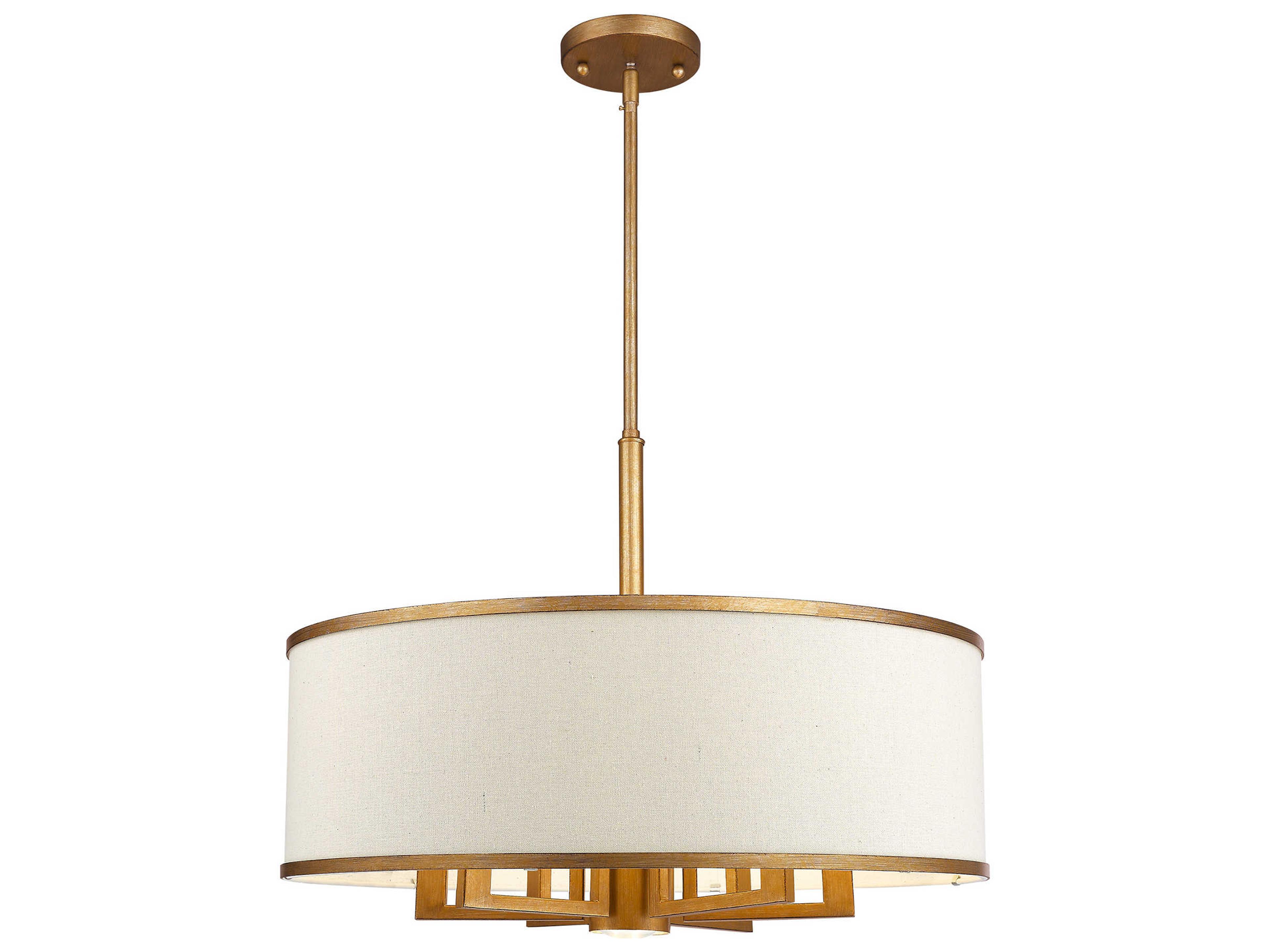 Livex Lighting Park Ridge 6-Light Hand Painted Antique Gold Leaf Drum Round Pendant
